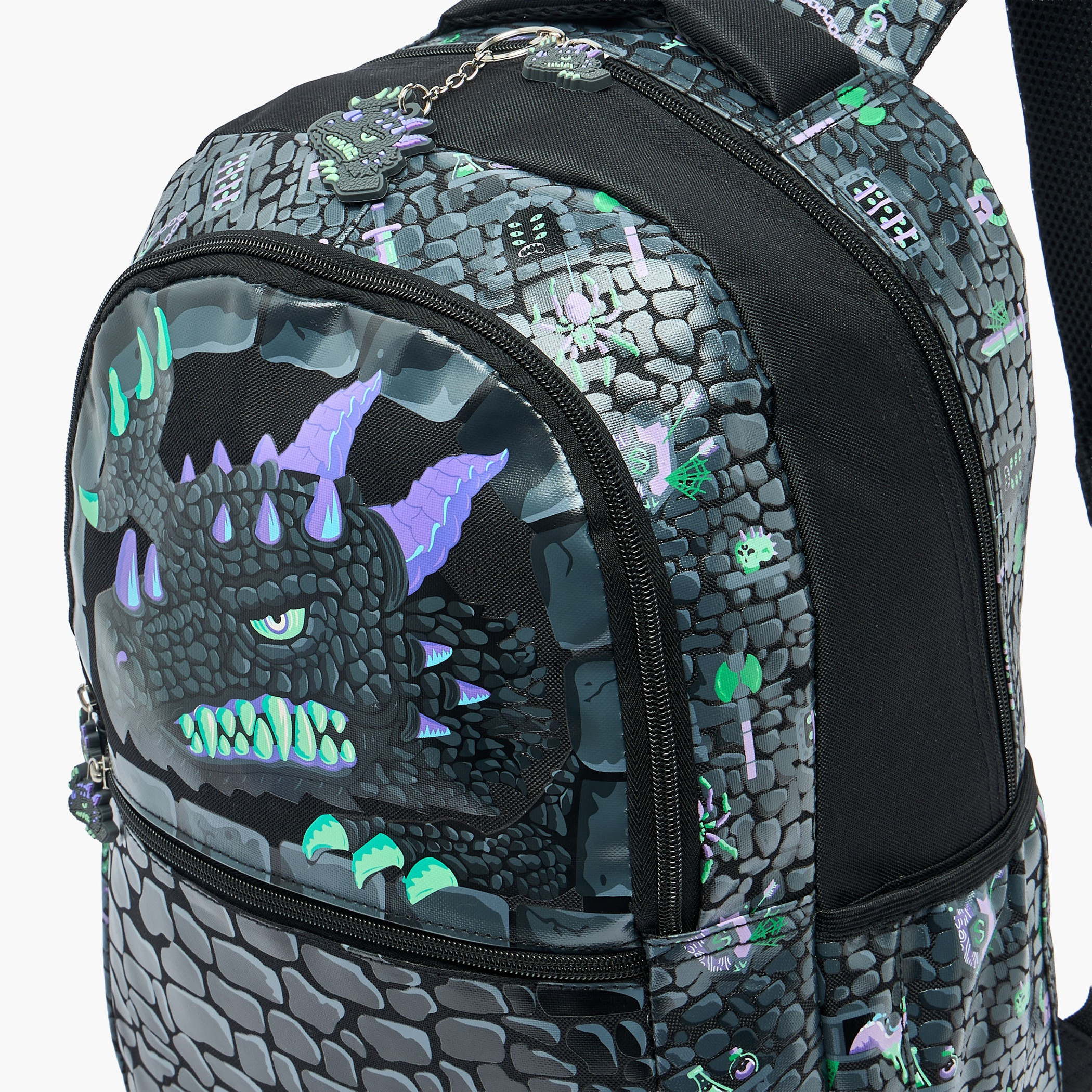 شنطة ظهر بأحزمة كتف مبطنة وطبعات للأولاد 8 - 13 سنة - 17 بوصة-school-bagsandbackpacks-backpacks-image-4