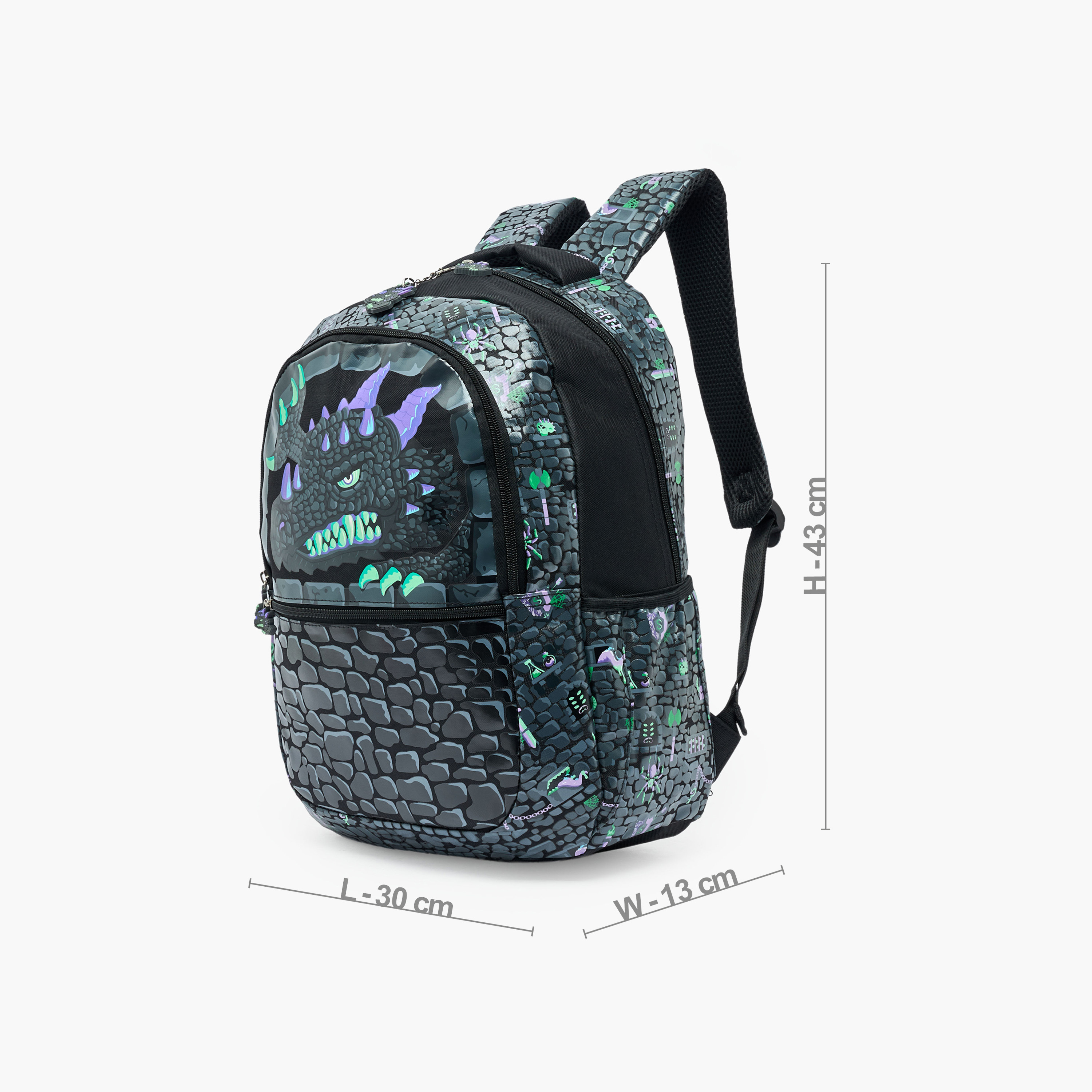 شنطة ظهر بأحزمة كتف مبطنة وطبعات للأولاد 8 - 13 سنة - 17 بوصة-school-bagsandbackpacks-backpacks-image-7