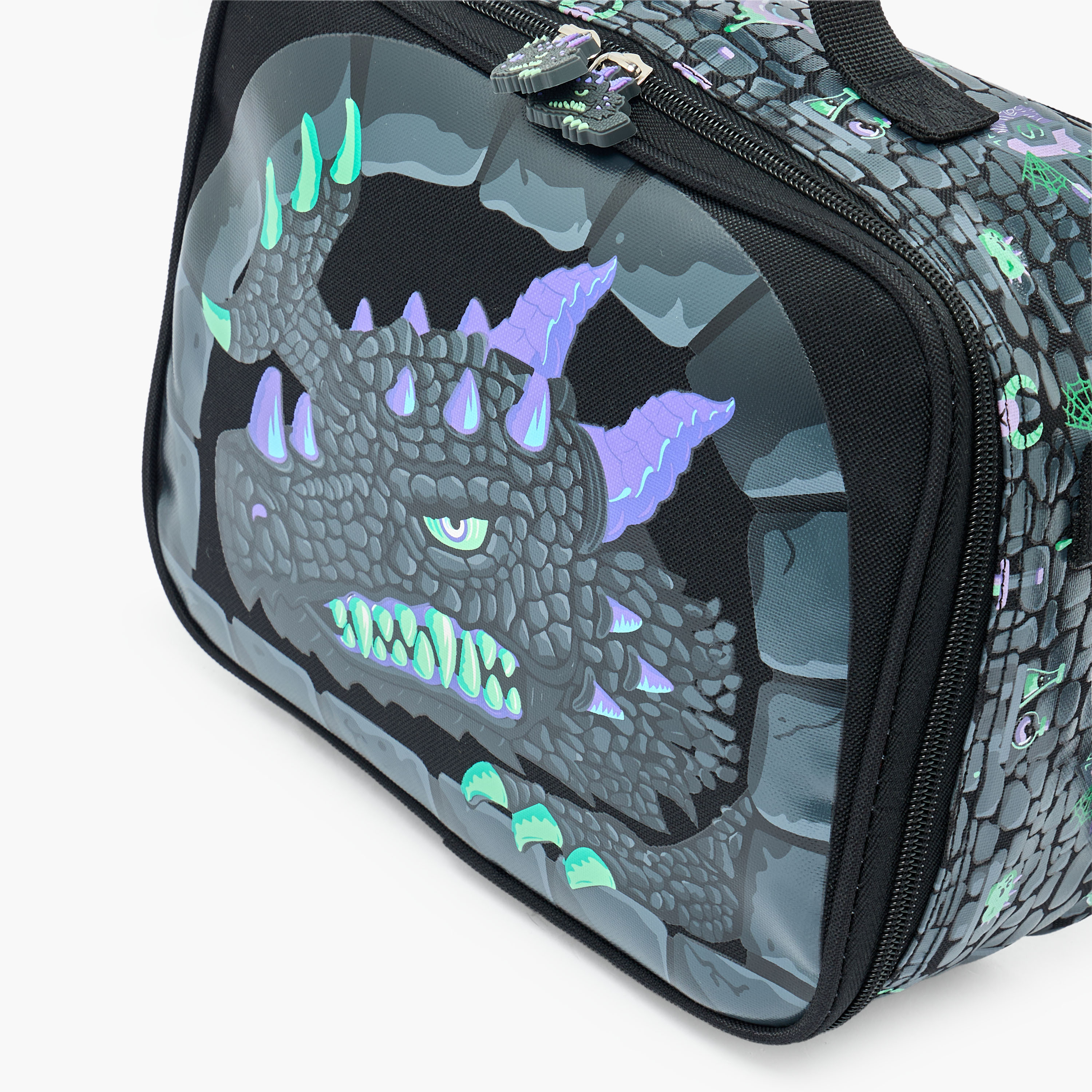 Dragon Print Lunch Bag for Boys 5-8 Years with Insulation-school-lunchessentials-lunchbags-image-3