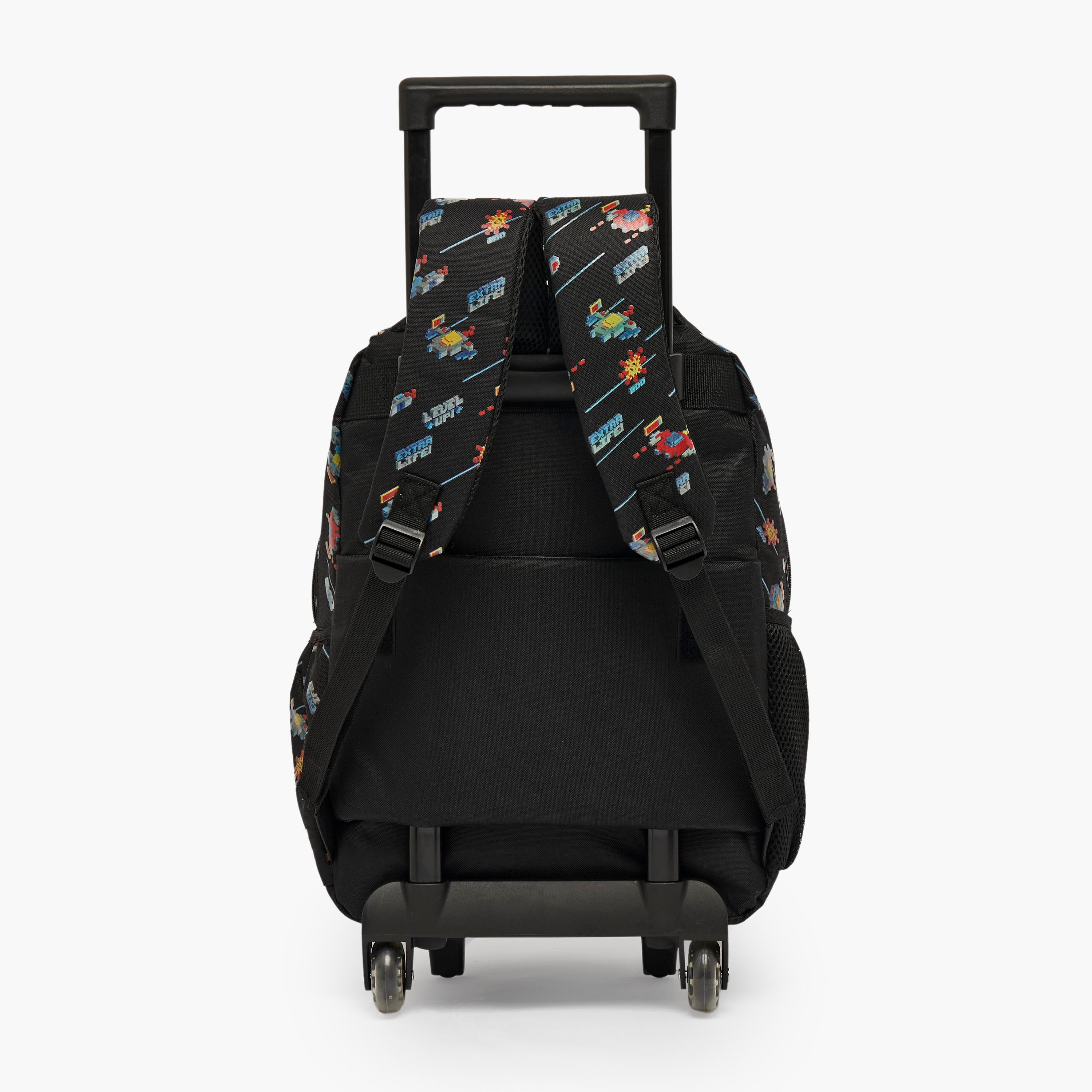Game Print Trolley Bag for Boys 5-8 Years with Zip Closure - 17 inches-school-bagsandbackpacks-trolleybags-image-10