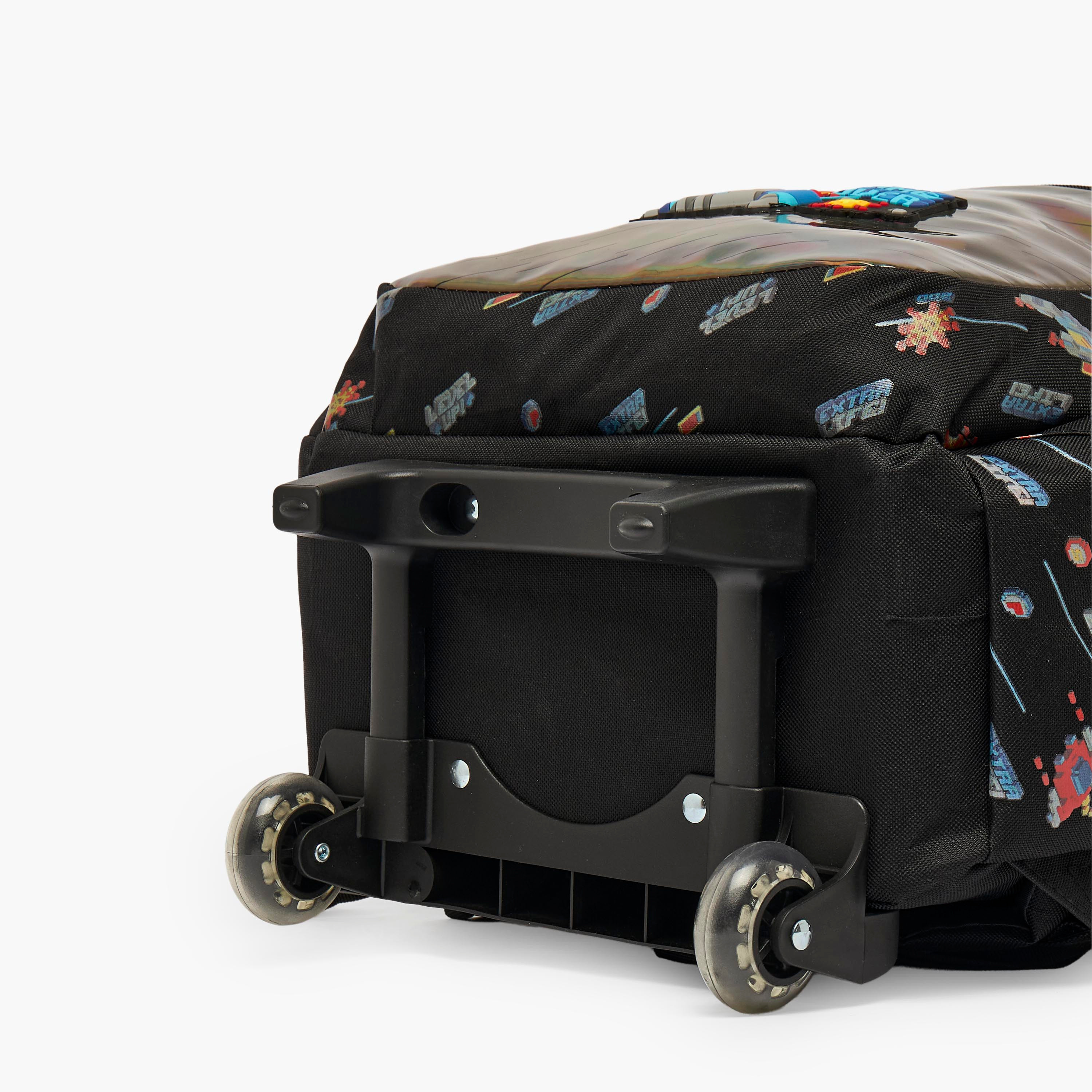 Game Print Trolley Bag for Boys 5-8 Years with Zip Closure - 17 inches-school-bagsandbackpacks-trolleybags-image-11