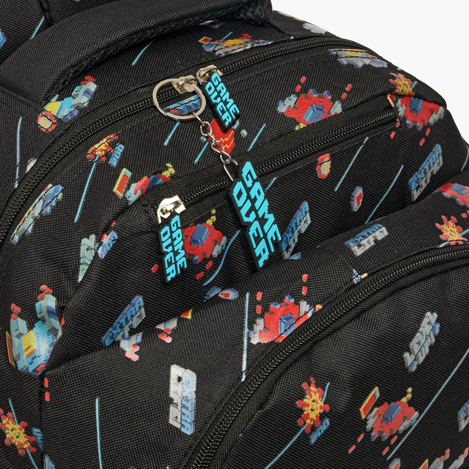 Game Print Trolley Bag for Boys 5-8 Years with Zip Closure - 17 inches-school-bagsandbackpacks-trolleybags-image-4
