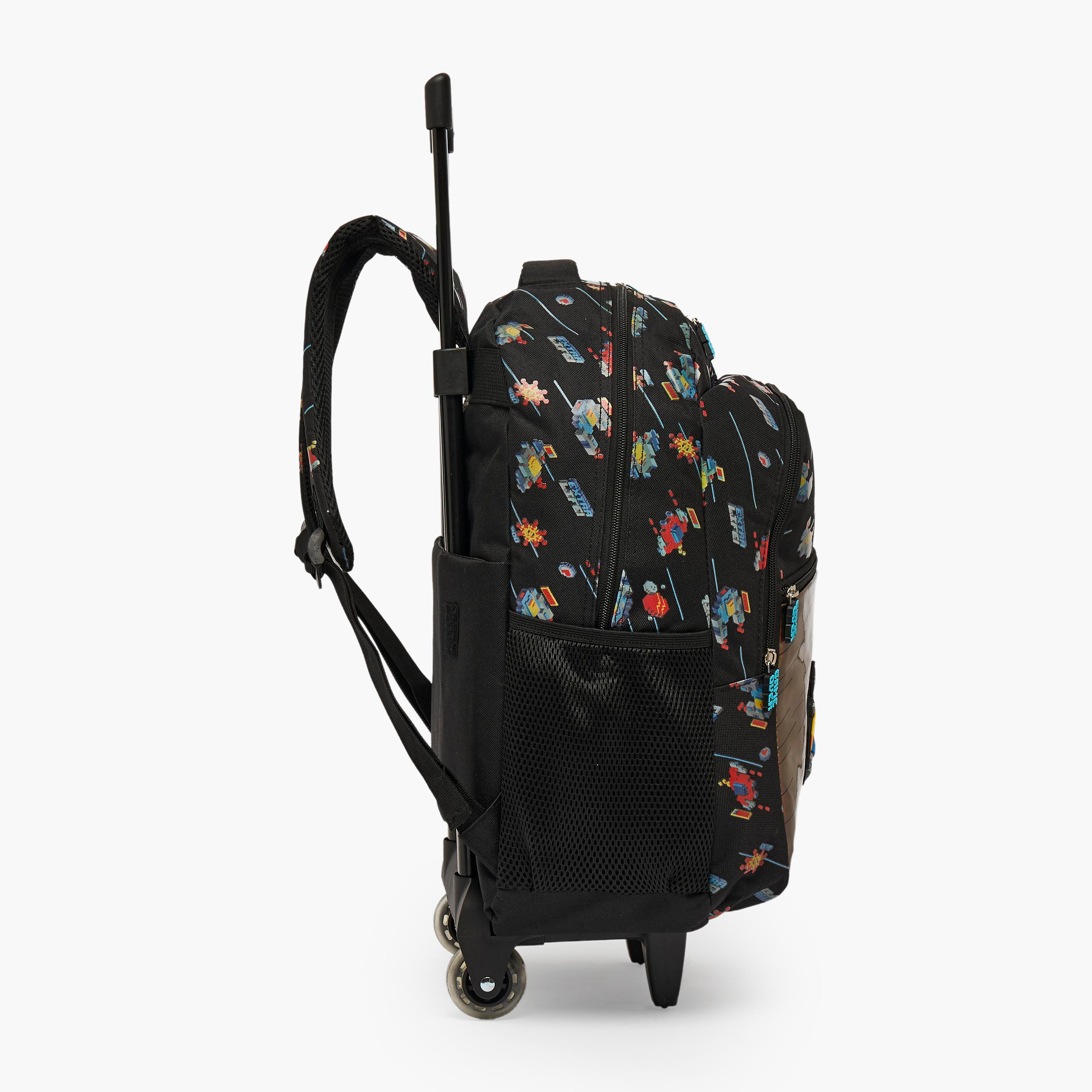 Game Print Trolley Bag for Boys 5-8 Years with Zip Closure - 17 inches-school-bagsandbackpacks-trolleybags-image-9