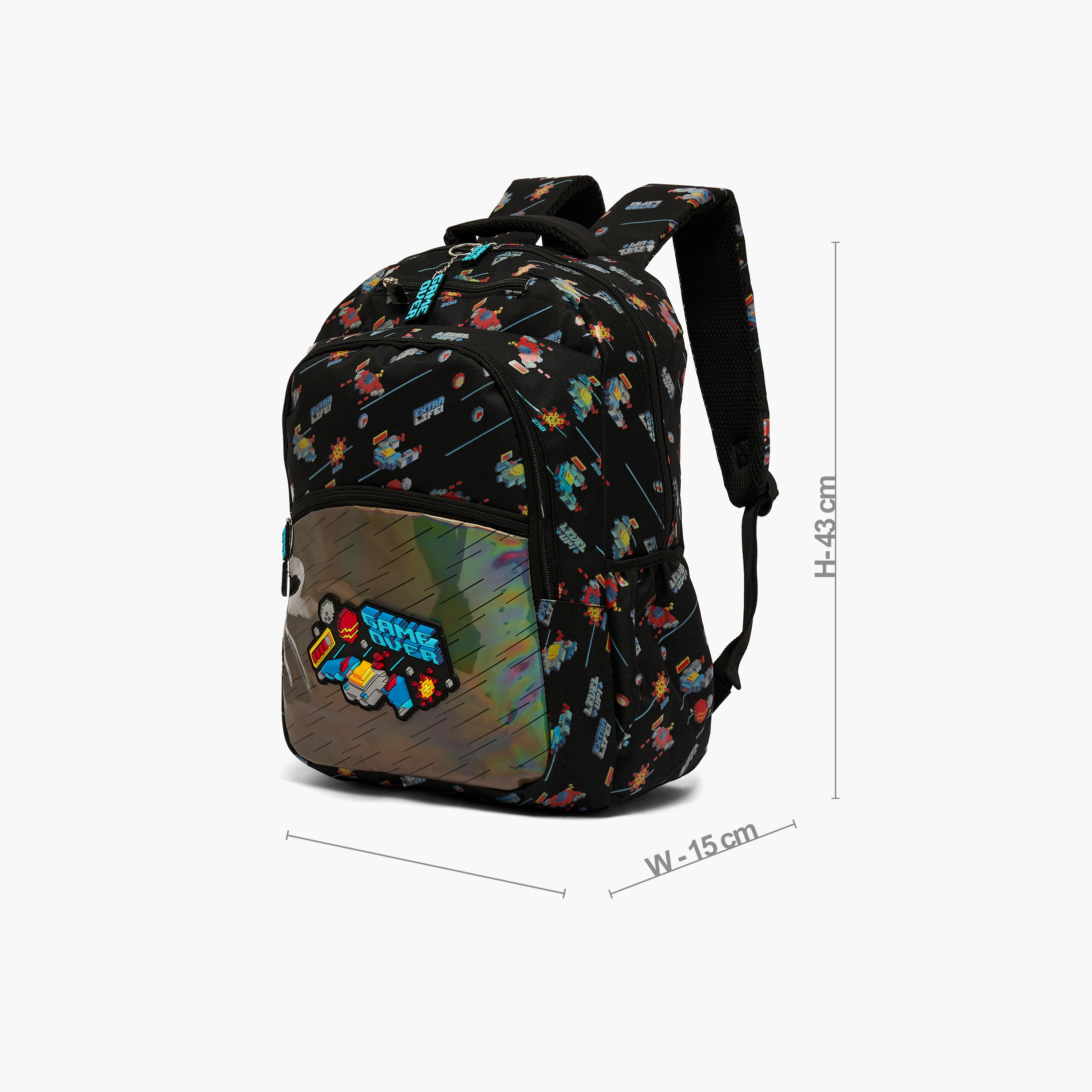 شنطة ظهر بطبعة ألعاب للأولاد من 8-13 سنة مع أحزمة كتف مبطنة - 17 بوصة-school-bagsandbackpacks-backpacks-image-7