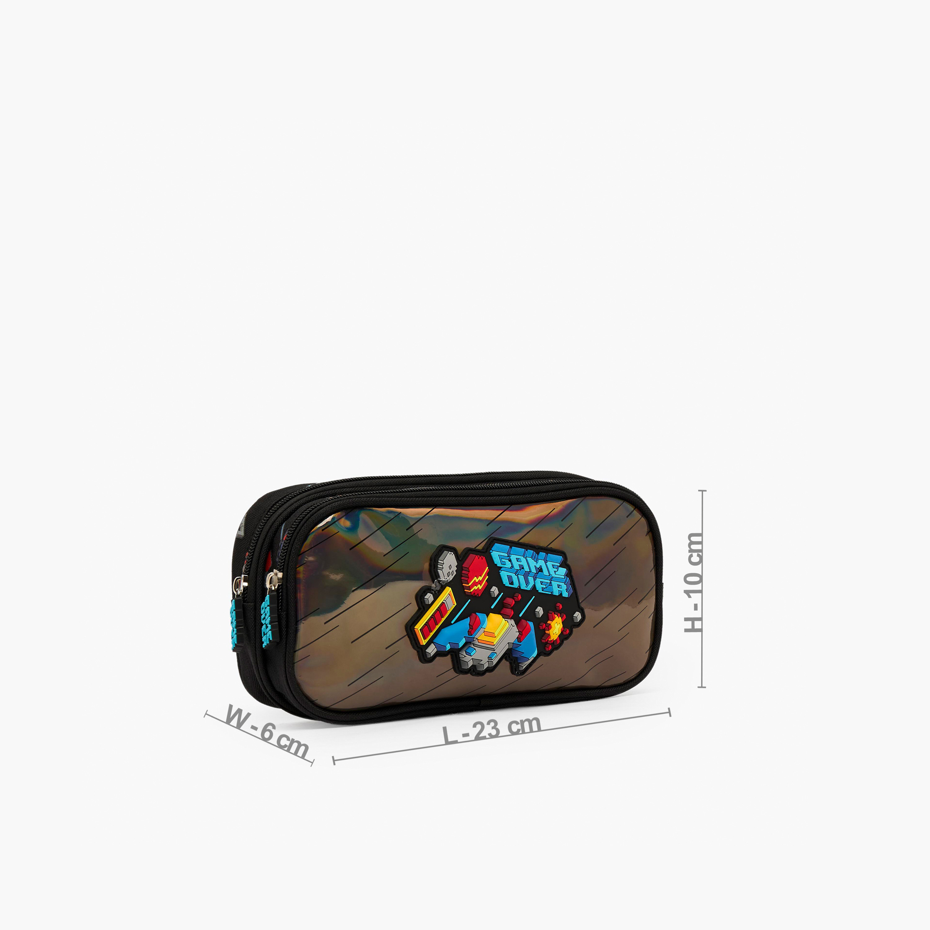 مقلمة أقلام بتفصيلة ألعاب مع مقصورتين-school-stationery-pencilcases-image-4