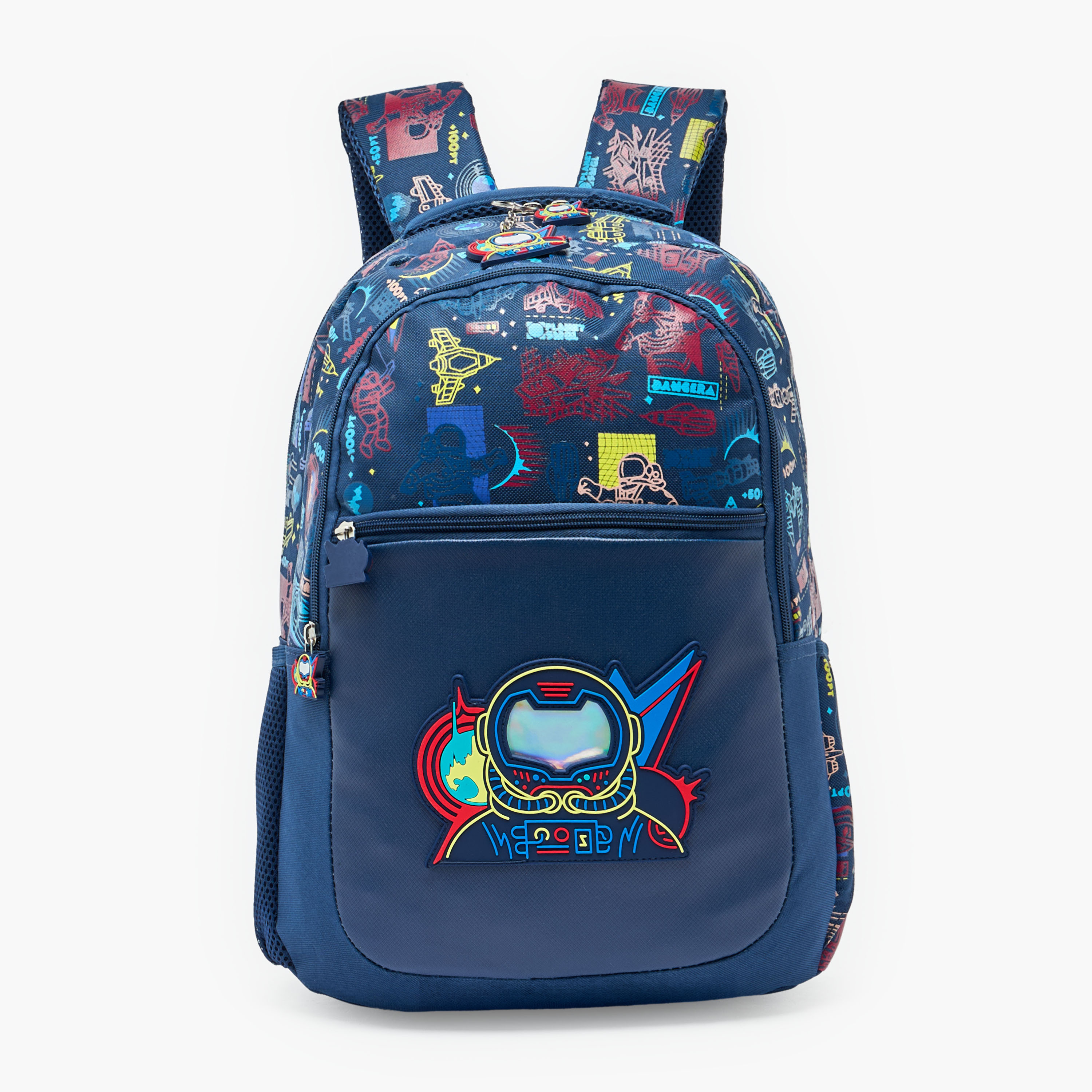 Space Print Backpack for Boys 8-13 Years with Padded Shoulder Straps - 17 inches-school-bagsandbackpacks-backpacks-image-2