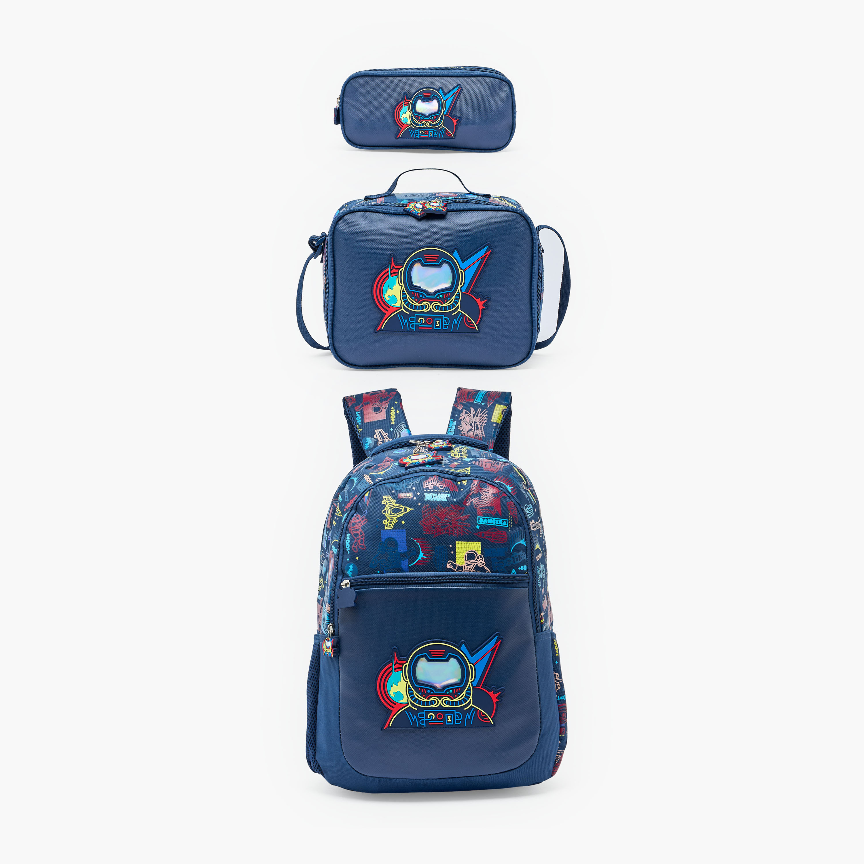 Space Print Backpack for Boys 8-13 Years with Padded Shoulder Straps - 17 inches-school-bagsandbackpacks-backpacks-image-11
