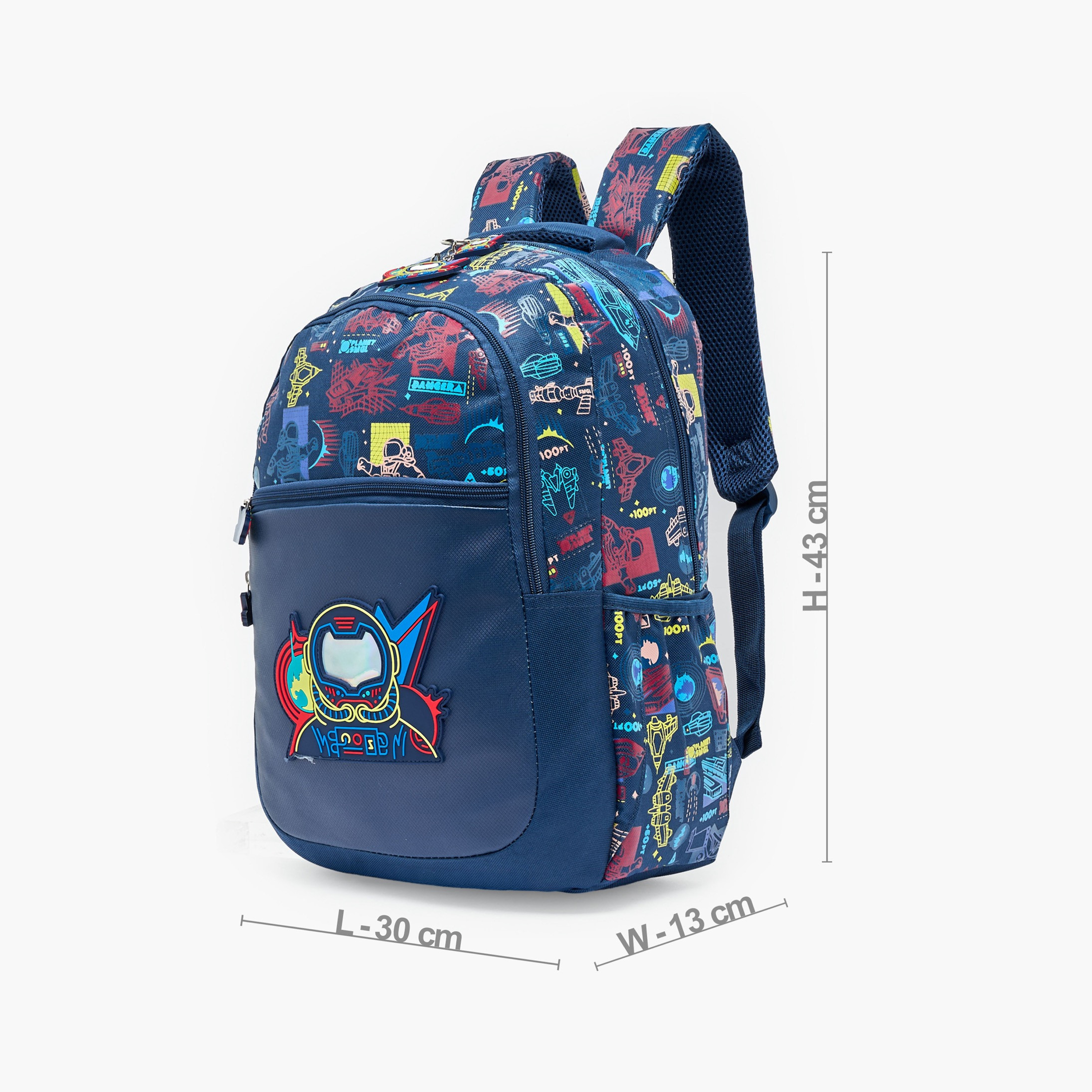 Space Print Backpack for Boys 8-13 Years with Padded Shoulder Straps - 17 inches-school-bagsandbackpacks-backpacks-image-8