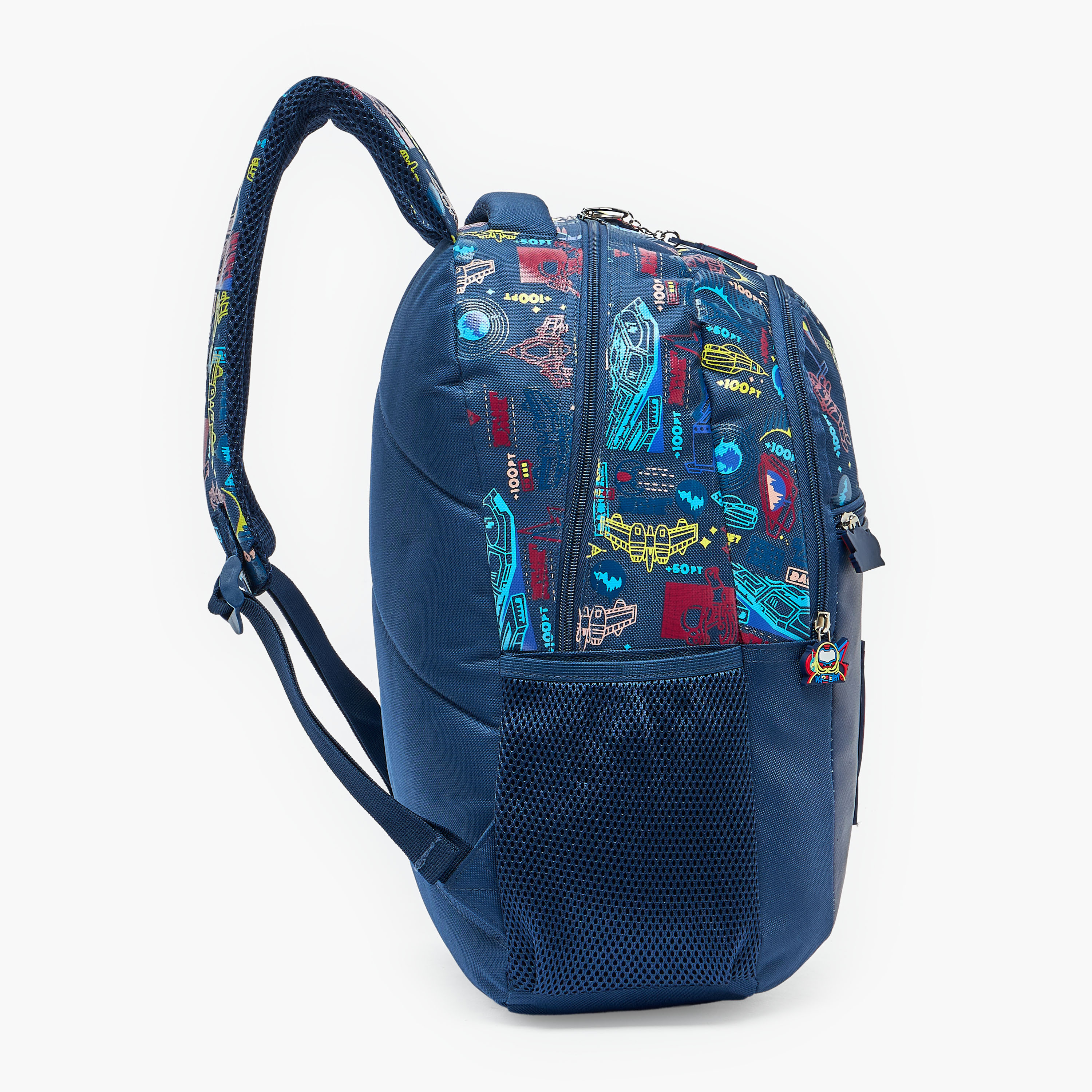 Space Print Backpack for Boys 8-13 Years with Padded Shoulder Straps - 17 inches-school-bagsandbackpacks-backpacks-image-9