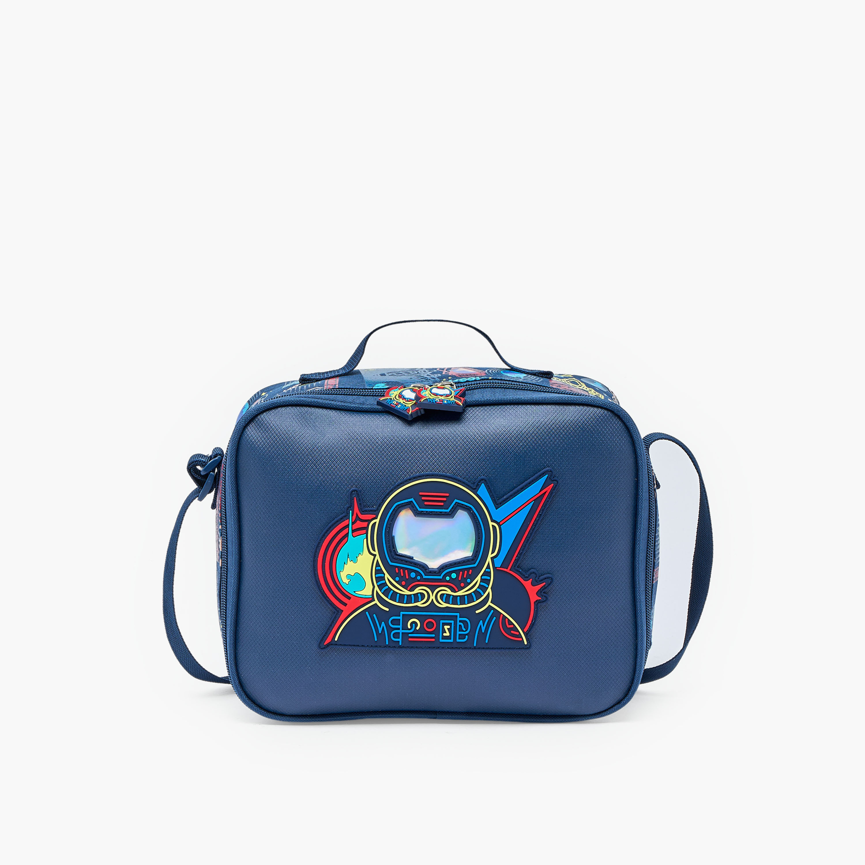 شنطة غداء بطبعات رائد فضاء وحزام قابل للتعديل للأولاد من 5 - 8 سنوات-school-lunchessentials-lunchbags-image-1