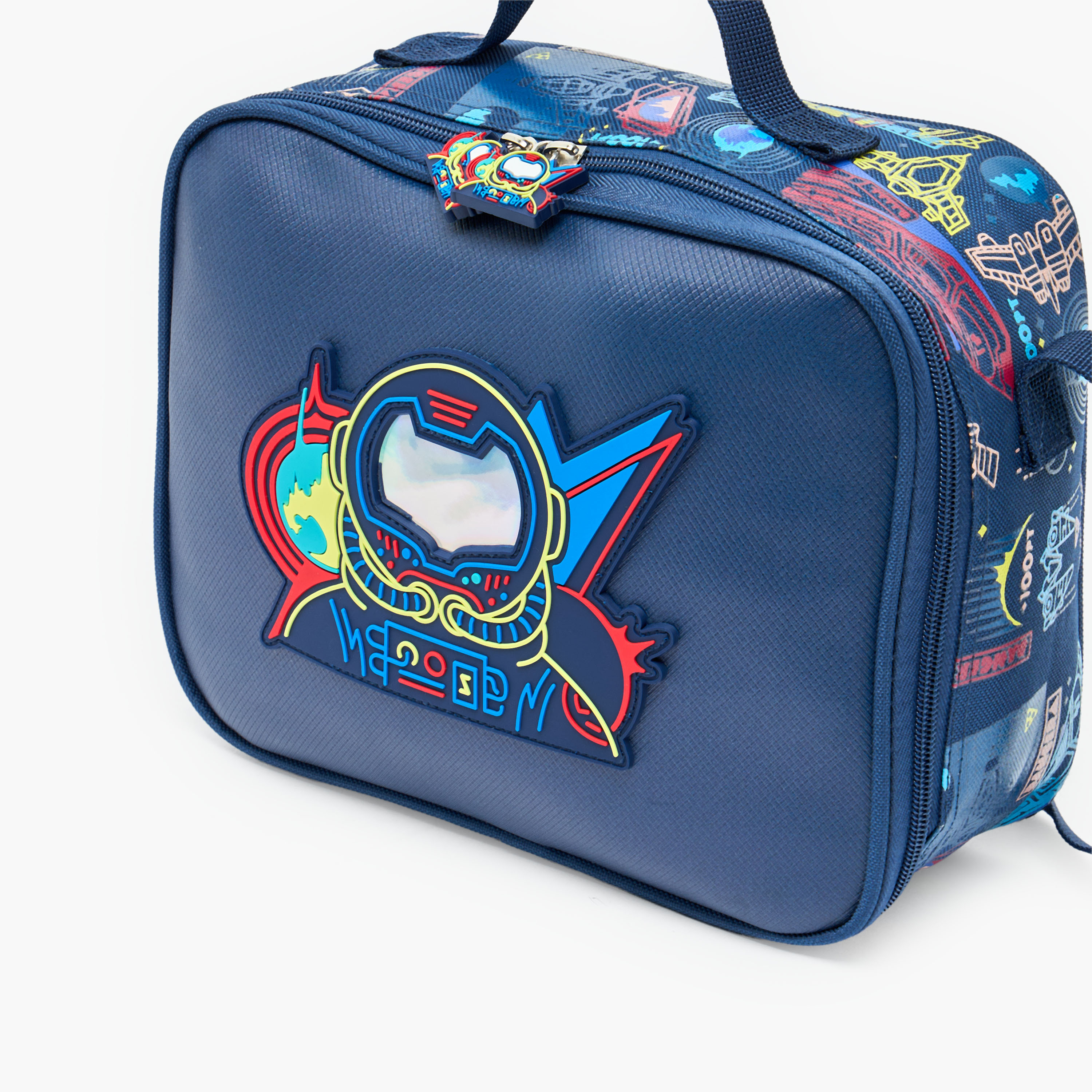 شنطة غداء بطبعات رائد فضاء وحزام قابل للتعديل للأولاد من 5 - 8 سنوات-school-lunchessentials-lunchbags-image-3