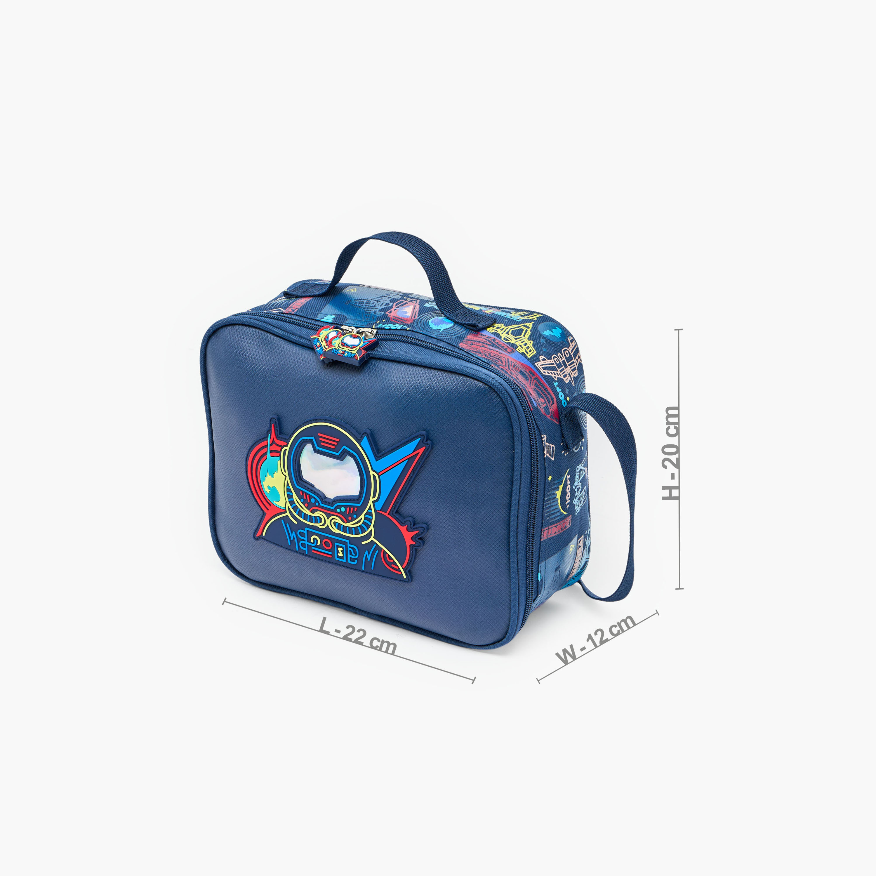 شنطة غداء بطبعات رائد فضاء وحزام قابل للتعديل للأولاد من 5 - 8 سنوات-school-lunchessentials-lunchbags-image-6