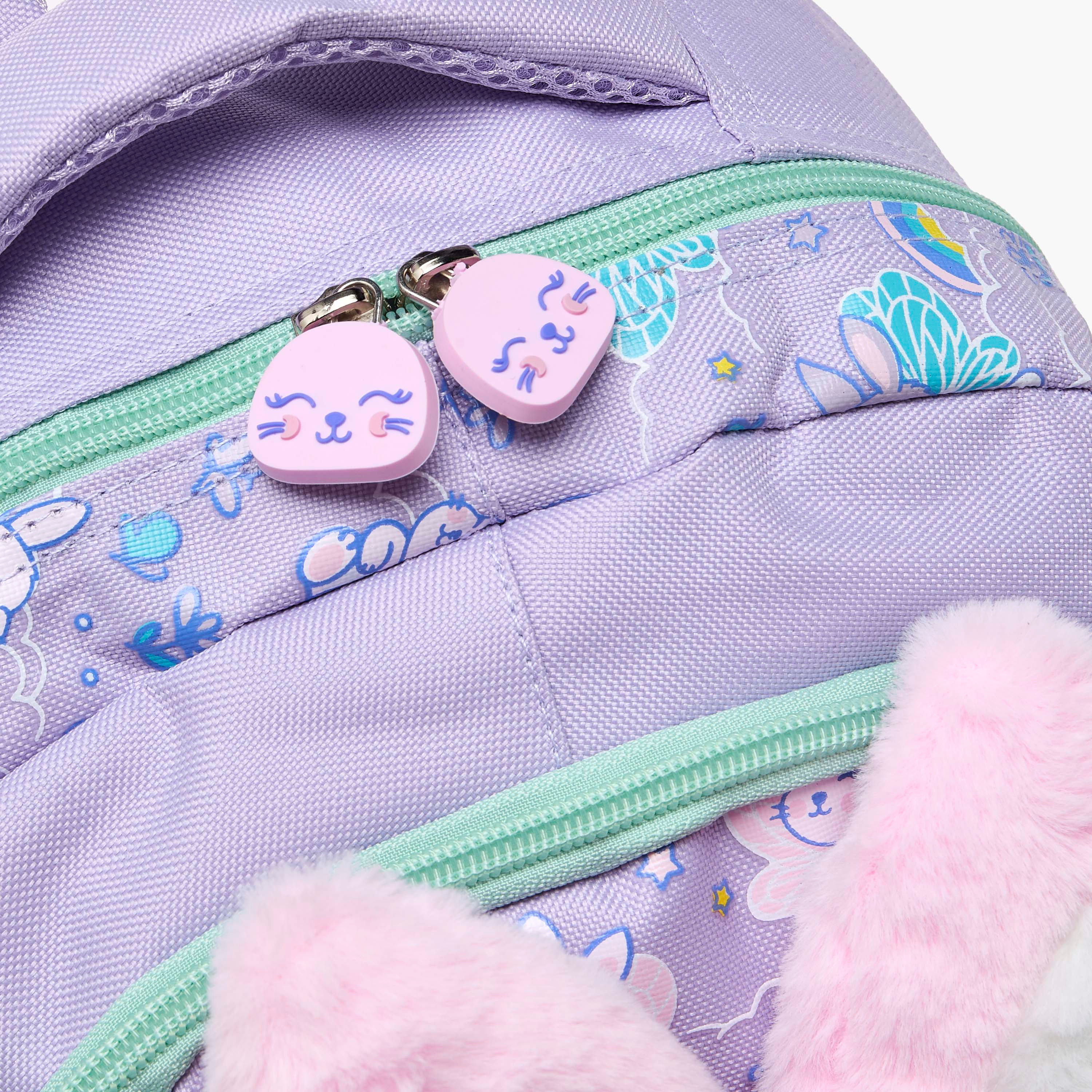 شنطة ظهر للبنات 2-5 سنة بأحزمة مبطنة وزينة أرنب - 14 بوصة-school-bagsandbackpacks-backpacks-image-4