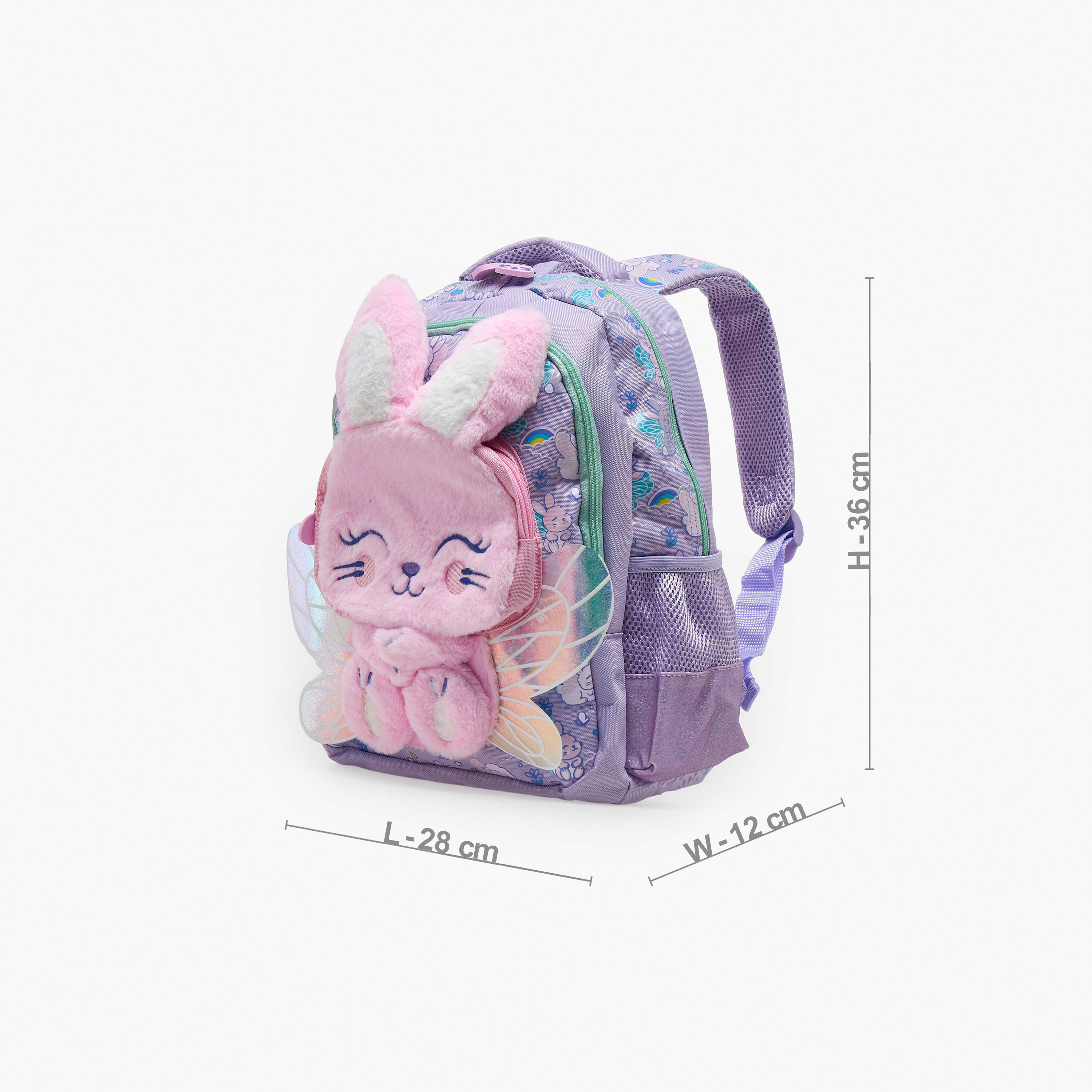 شنطة ظهر للبنات 2-5 سنة بأحزمة مبطنة وزينة أرنب - 14 بوصة-school-bagsandbackpacks-backpacks-image-7