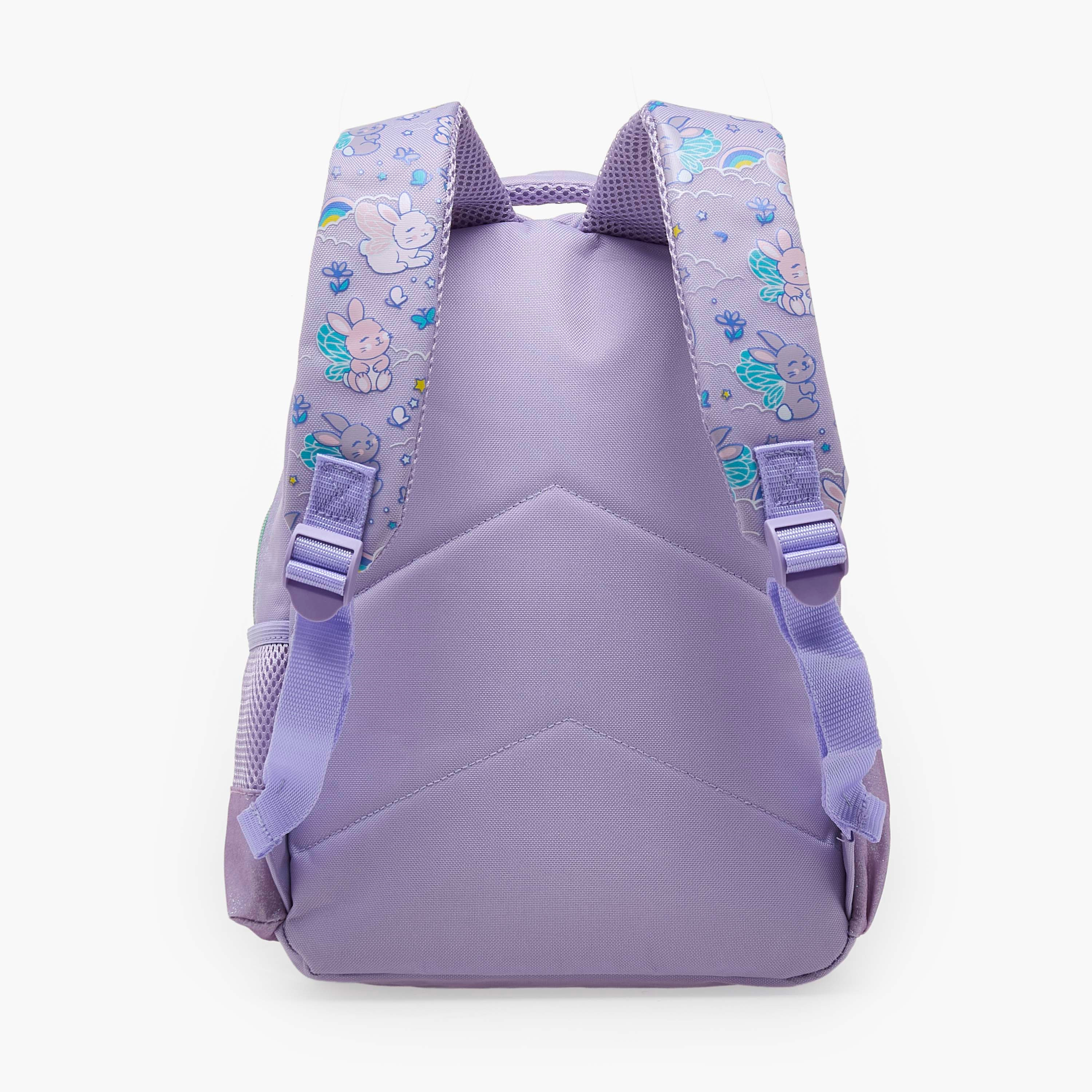 شنطة ظهر للبنات 2-5 سنة بأحزمة مبطنة وزينة أرنب - 14 بوصة-school-bagsandbackpacks-backpacks-image-9