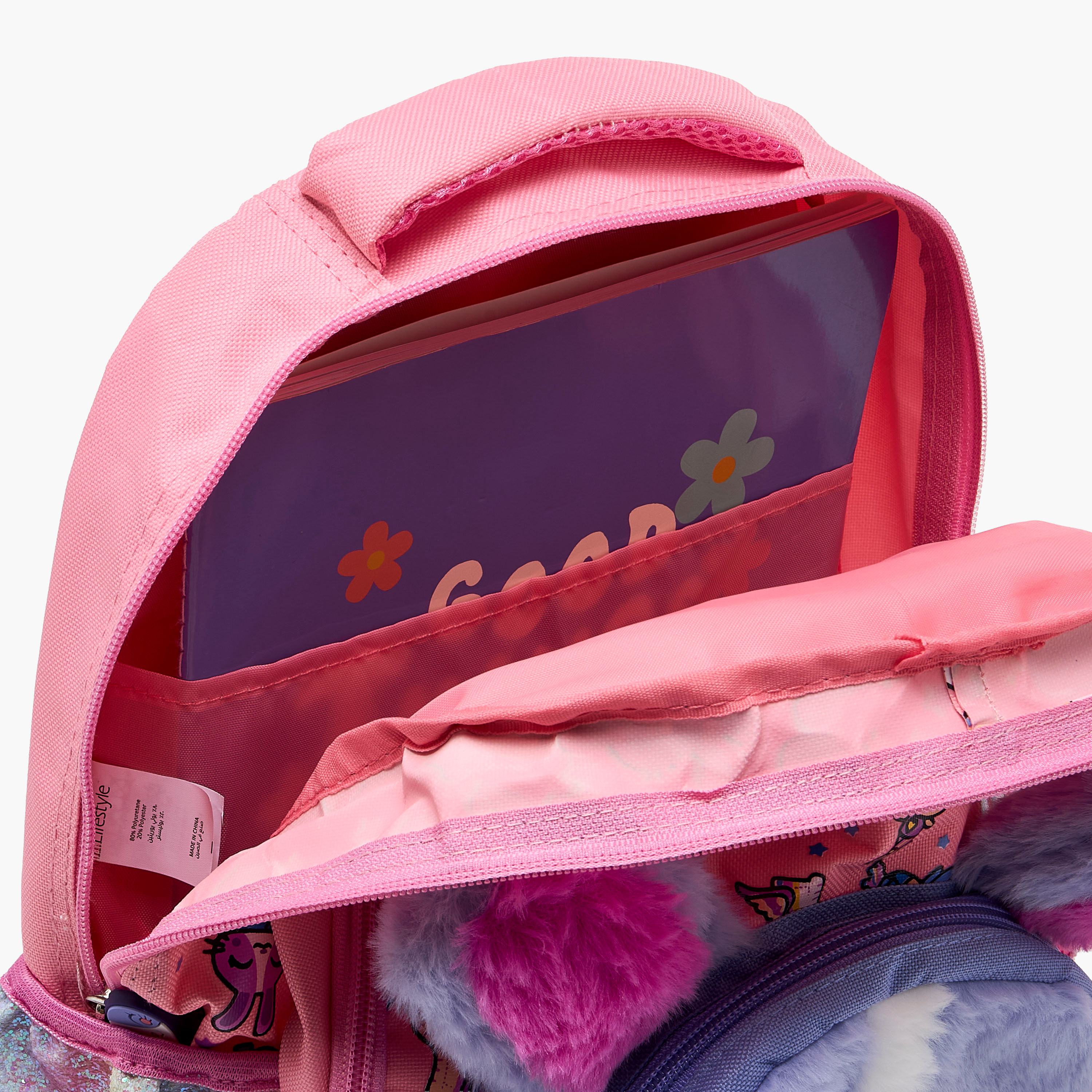 شنطة ظهر للبنات 2-5 سنة بأحزمة مبطنة وزينة أرنب - 14 بوصة-school-bagsandbackpacks-backpacks-image-15