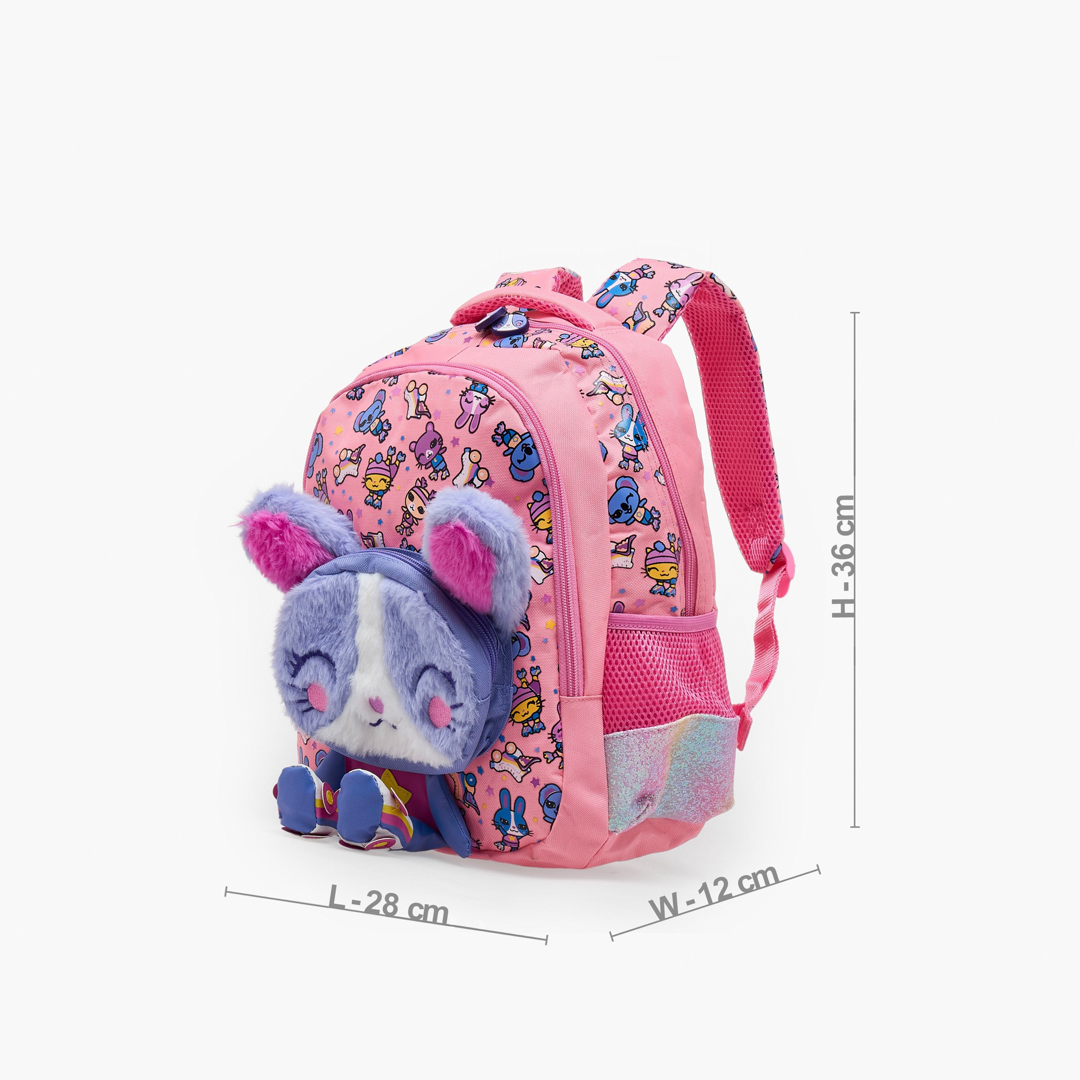 شنطة ظهر للبنات 2-5 سنة بأحزمة مبطنة وزينة أرنب - 14 بوصة-school-bagsandbackpacks-backpacks-image-16