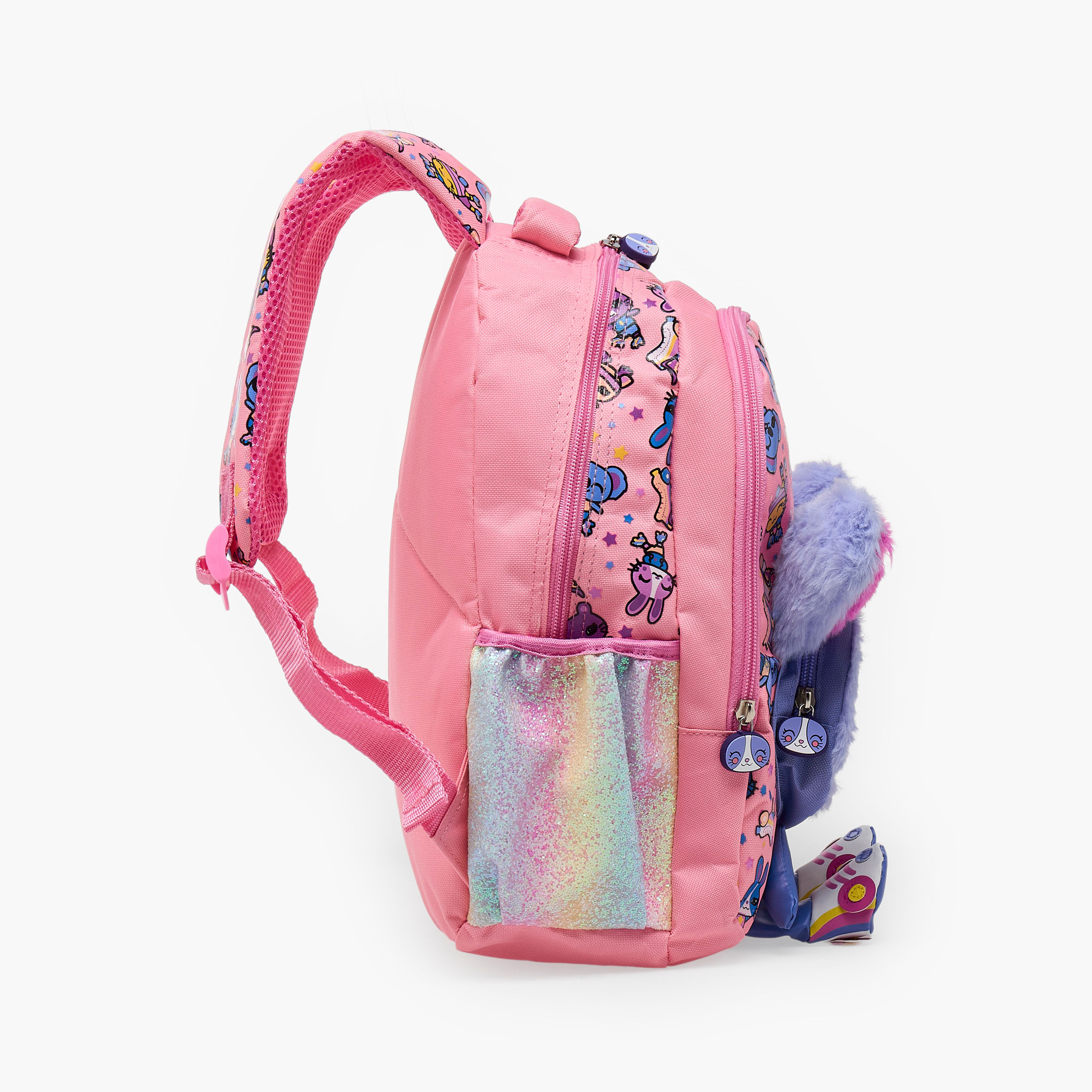 شنطة ظهر للبنات 2-5 سنة بأحزمة مبطنة وزينة أرنب - 14 بوصة-school-bagsandbackpacks-backpacks-image-17