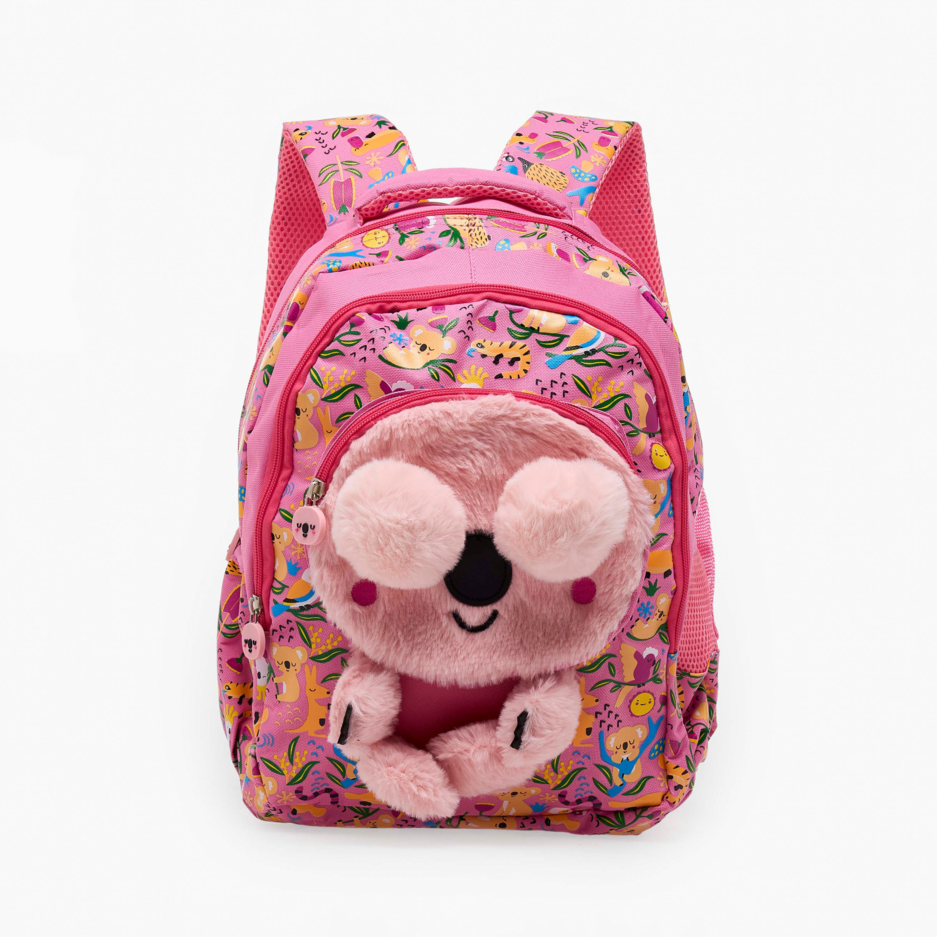 شنطة ظهر بأحزمة مبطنة وطبعات كوالا للبنات بعمر 2-5 سنوات - 14 بوصة-school-bagsandbackpacks-backpacks-image-1