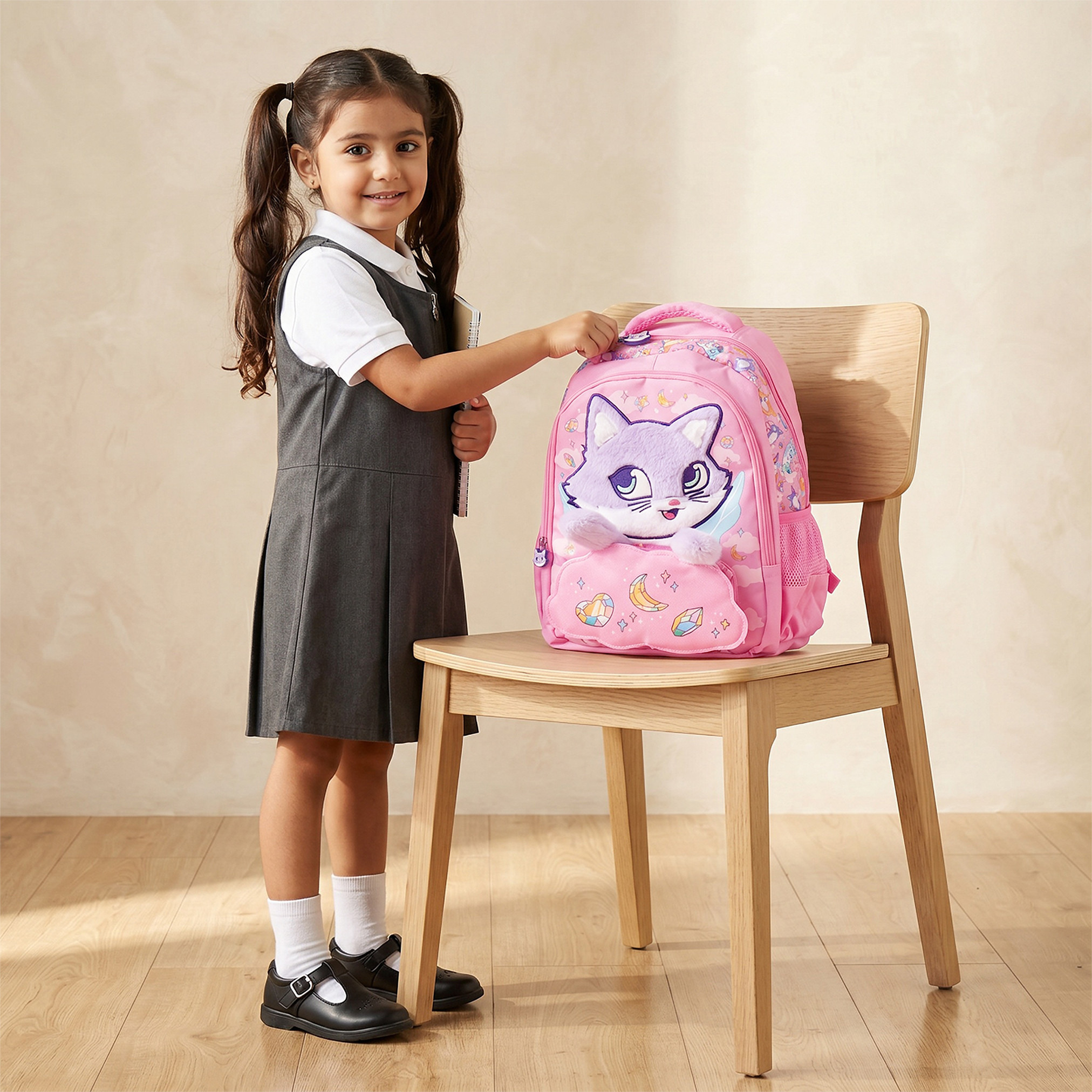 شنطة ظهر مزخرفة بسحاب إغلاق للبنات بعمر 2-5 سنوات - 14 بوصة-school-bagsandbackpacks-backpacks-image-3