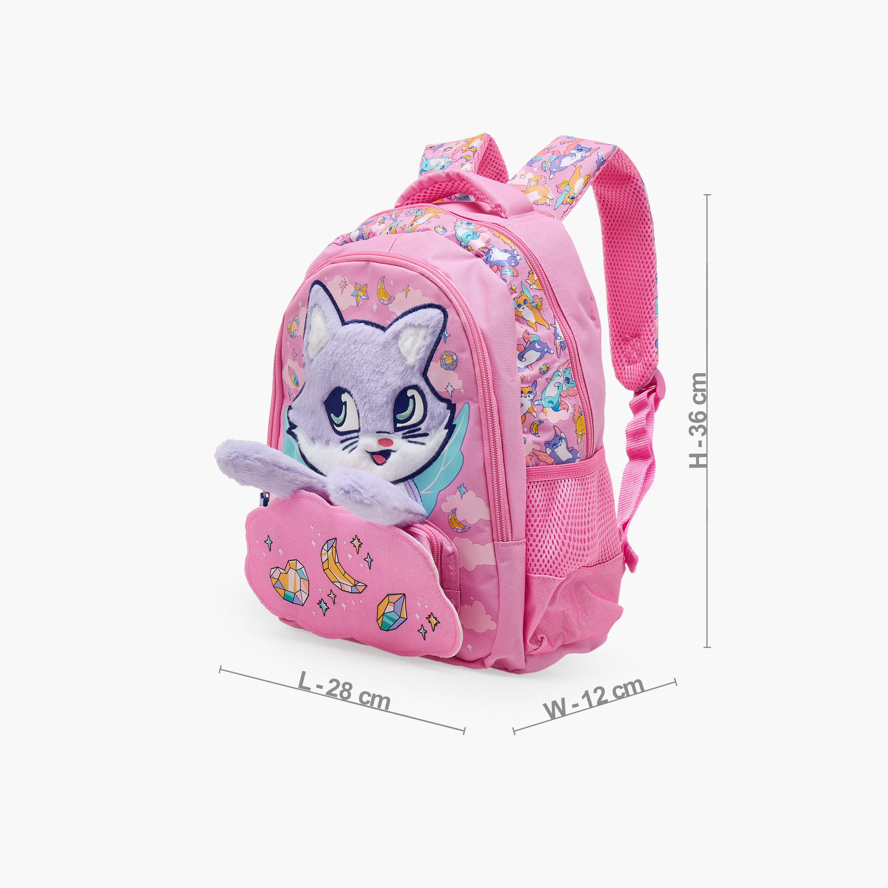 شنطة ظهر مزخرفة بسحاب إغلاق للبنات بعمر 2-5 سنوات - 14 بوصة-school-bagsandbackpacks-backpacks-image-7