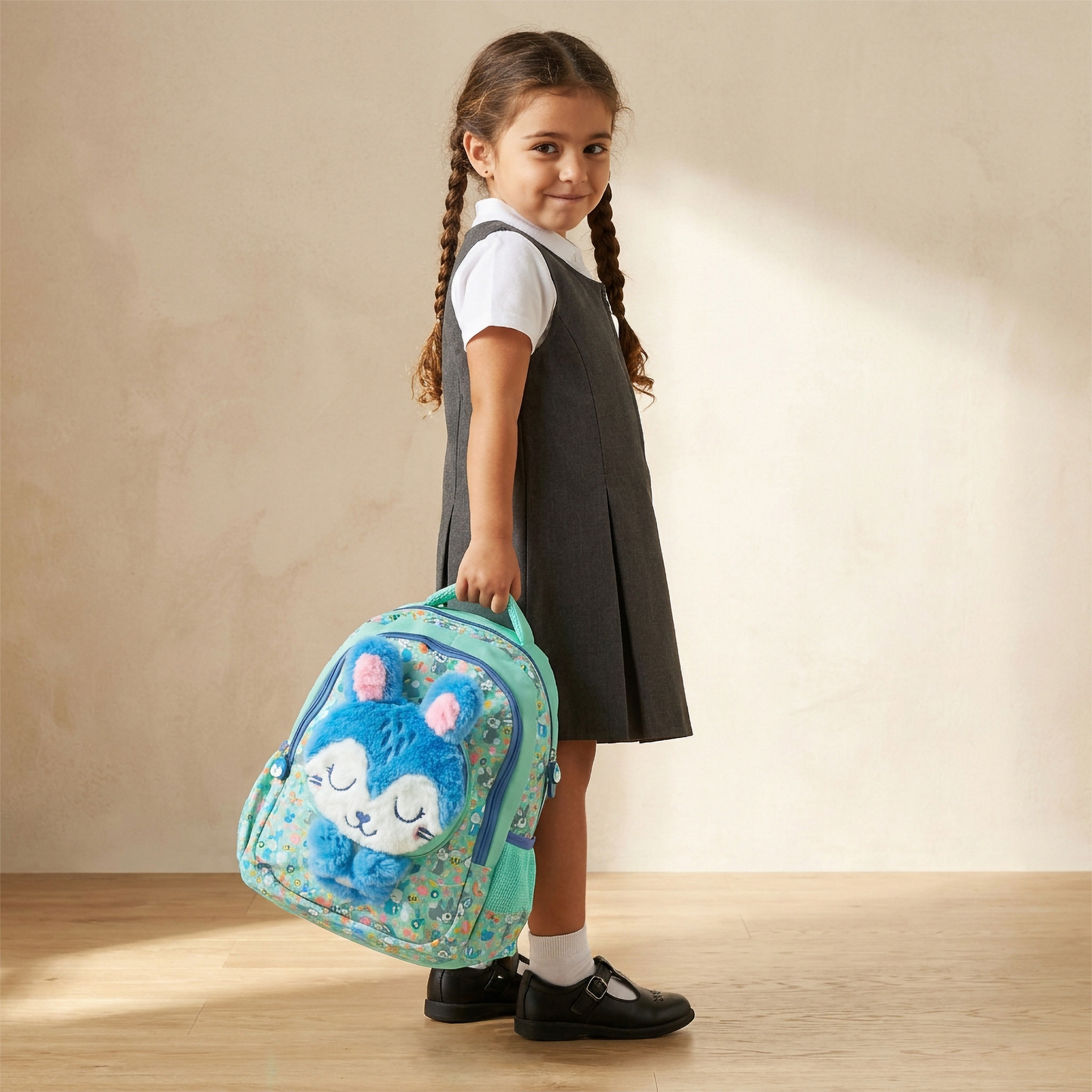 شنطة ظهر للبنات 2-5 سنة بأحزمة مبطنة وزينة أرنب - 14 بوصة-school-bagsandbackpacks-backpacks-image-21