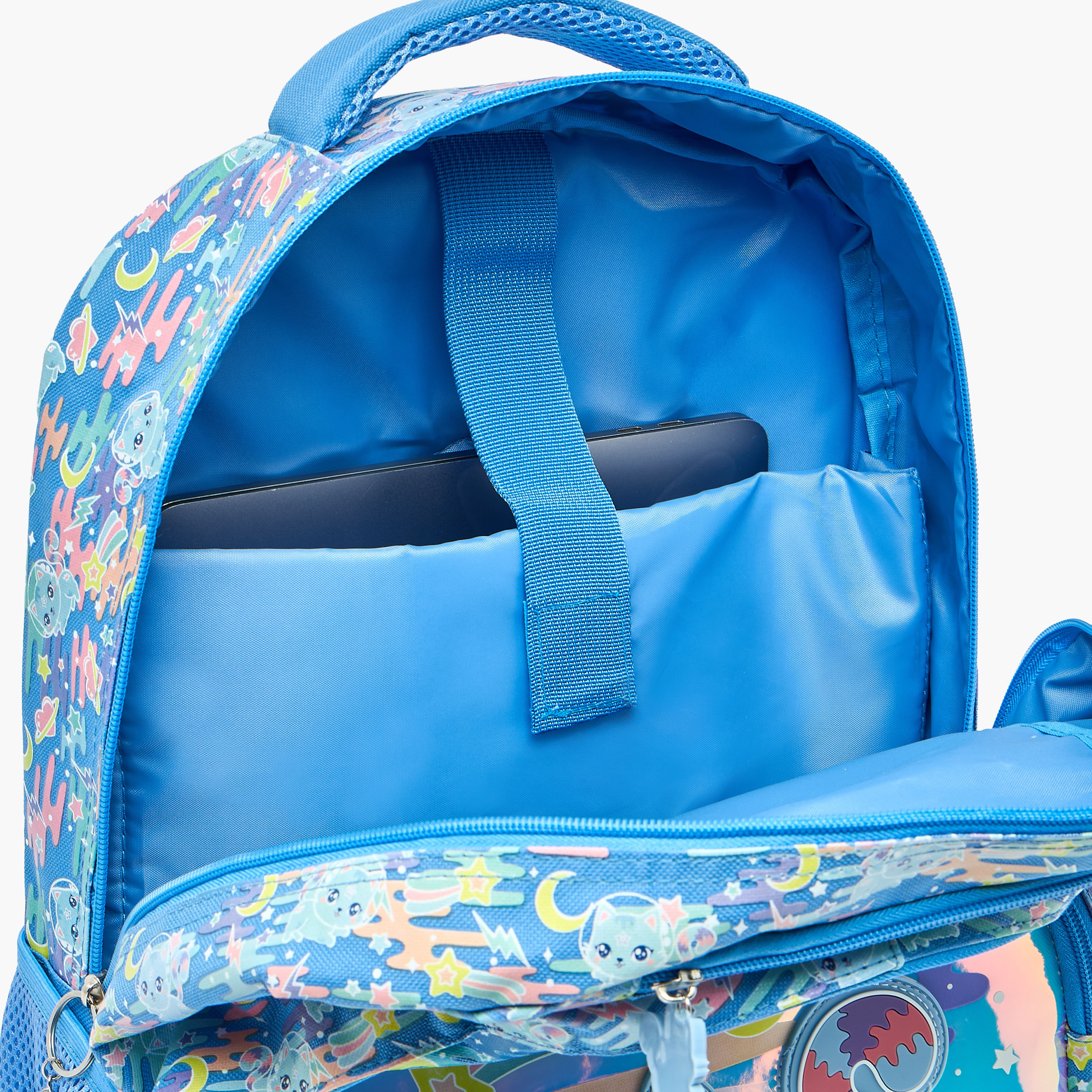 Cat Print Backpack for Girls 8-13 Years with Padded Shoulder Straps - 17 inches-school-bagsandbackpacks-backpacks-image-8