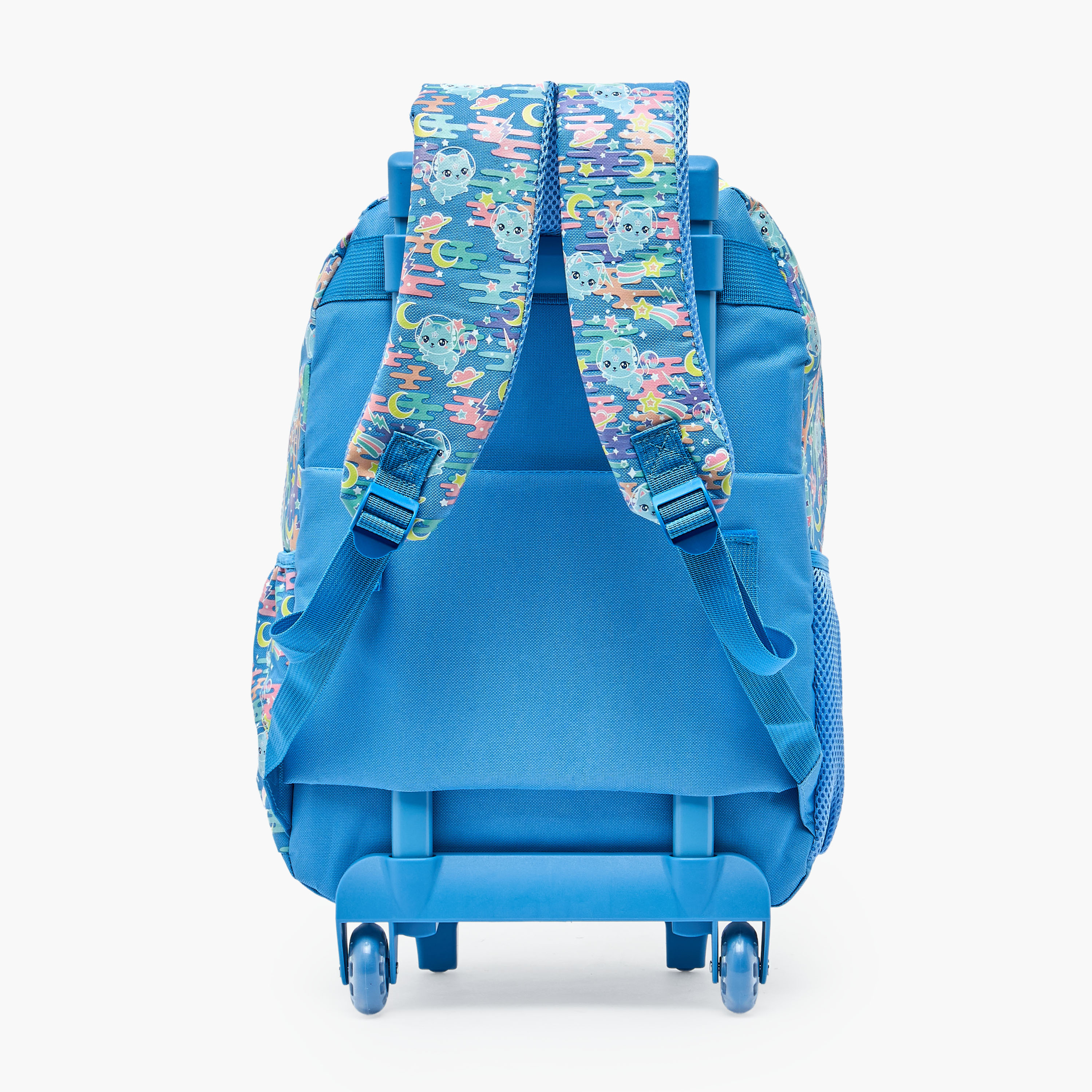 Cat Print Trolley Backpack for Girls 5-8 Years with Retractable Handle - 17 inches-school-bagsandbackpacks-trolleybags-image-10