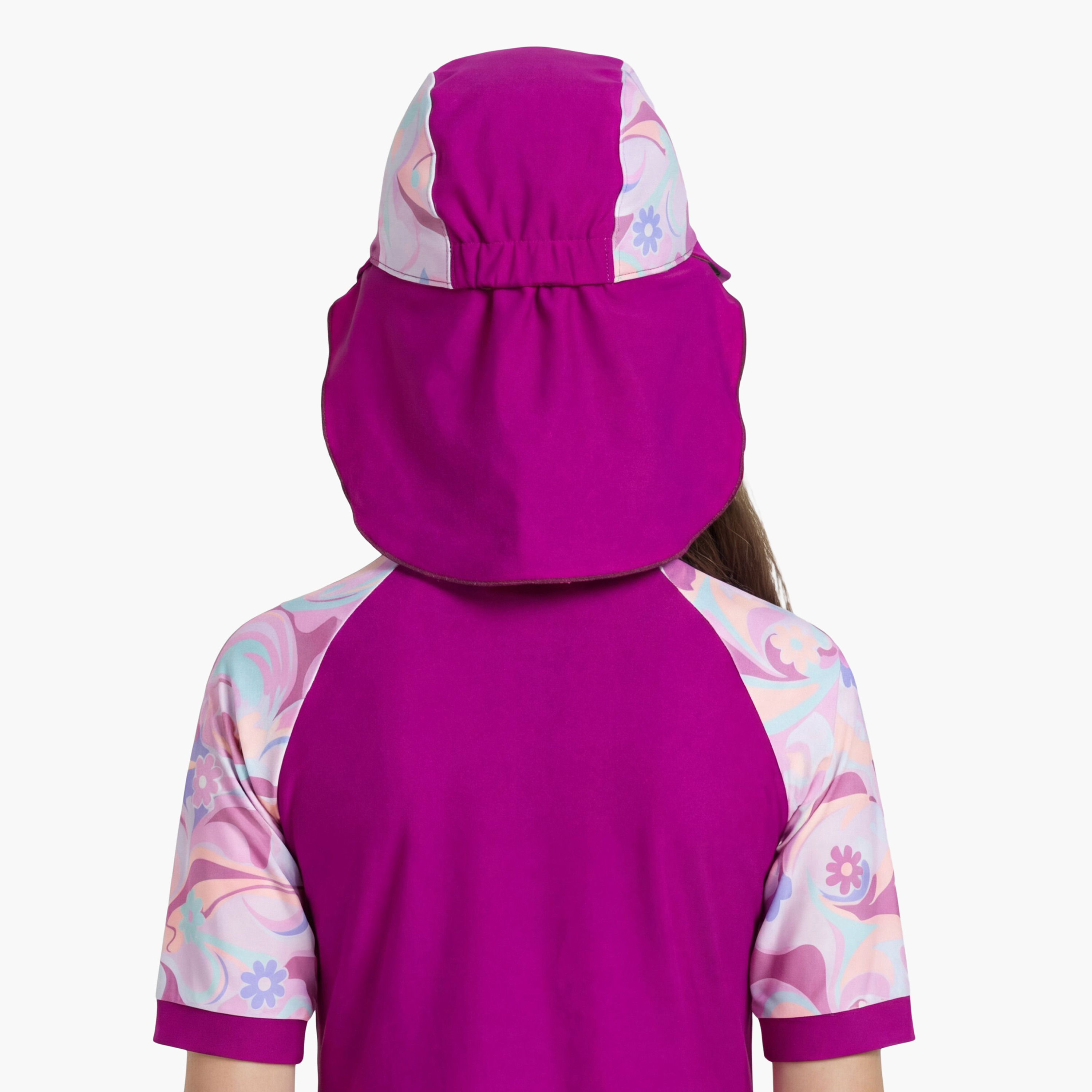 Coega Girls Flap Cap - AOP & Solid Mix Purple Groovy Splashes-girls-clothing-swimwear-image-4