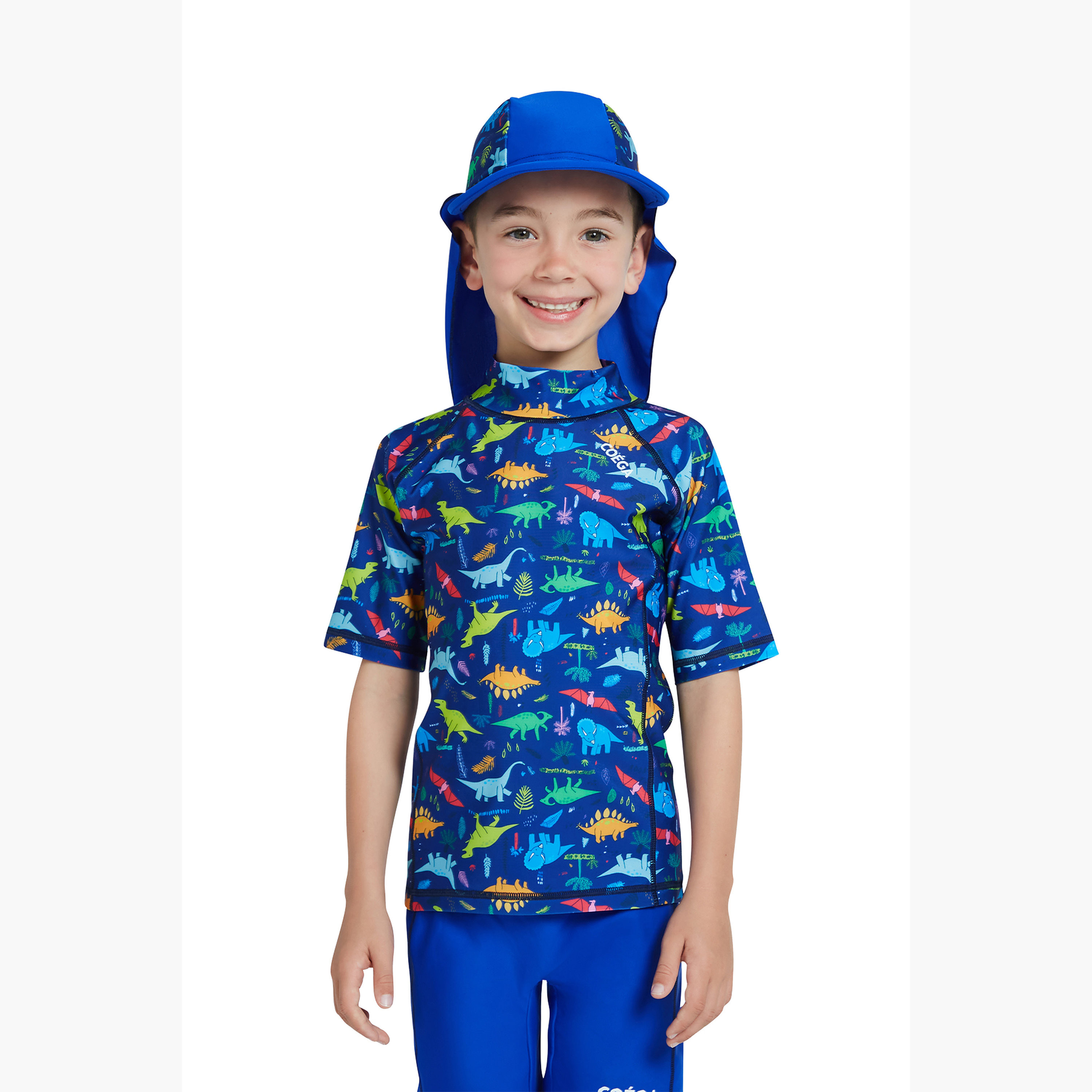 كويغا بويز فلاب كبسولد - AOP & سوليد ميكس بلو ديناصورات تعزف-boys-clothing-swimwear-image-1