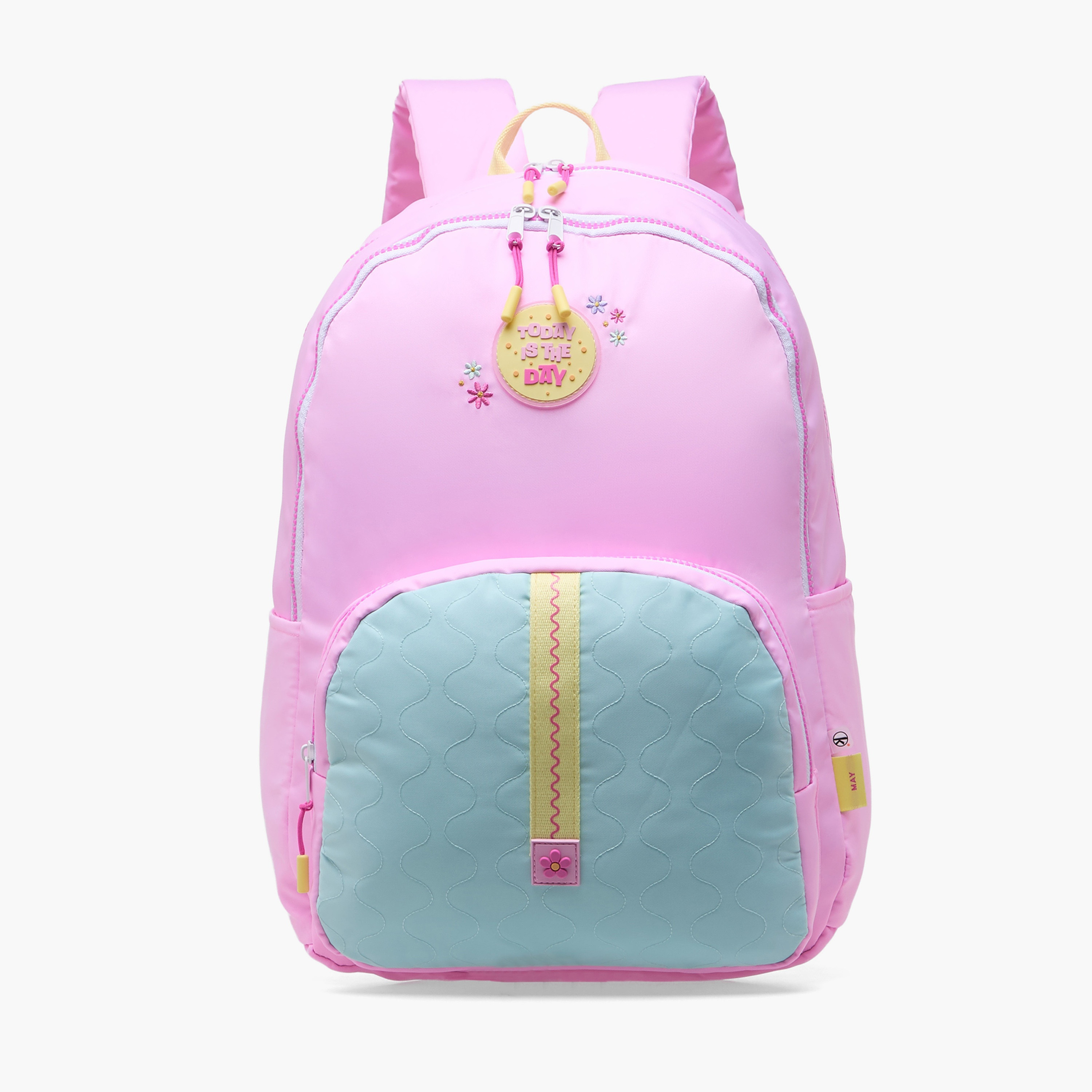 Mayfair Slogan Applique Backpack for Girls 8-13 Years with Water Bottle Pocket-school-bagsandbackpacks-backpacks-image-1