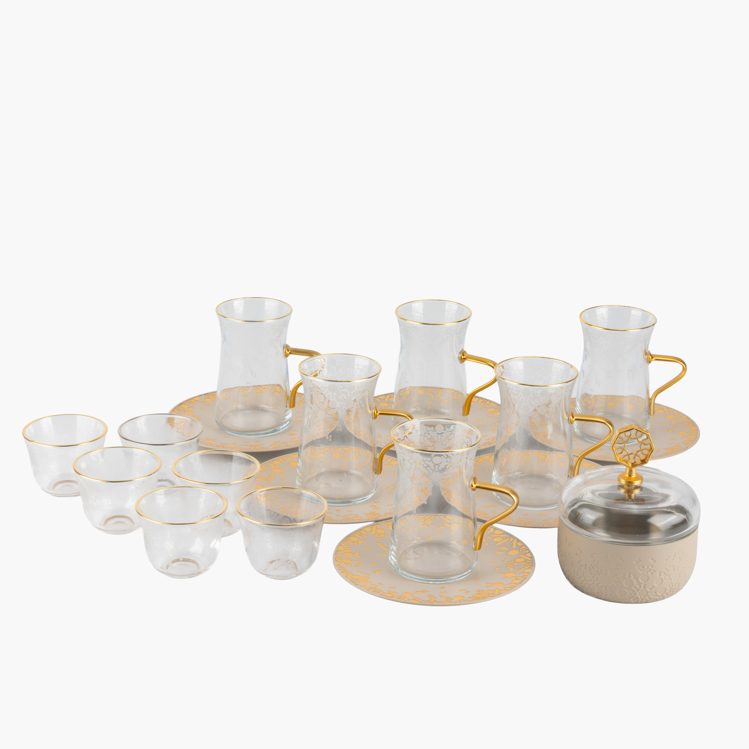 Patterned Glass Tea Cup Set-household-dining-teaandcoffee-teaandcoffeesets-image-8