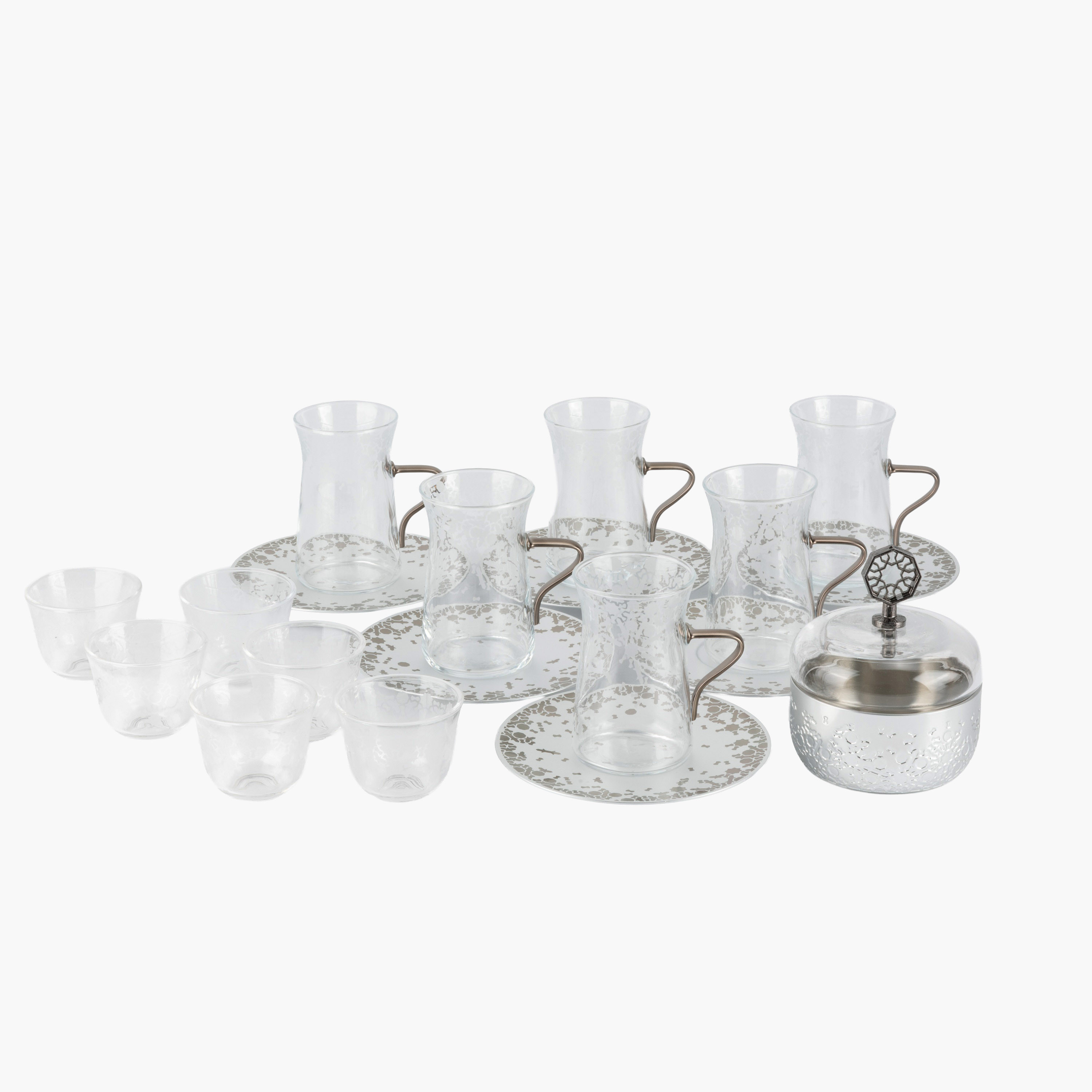 Patterned Glass Tea Cup Set-household-dining-teaandcoffee-teaandcoffeesets-image-5