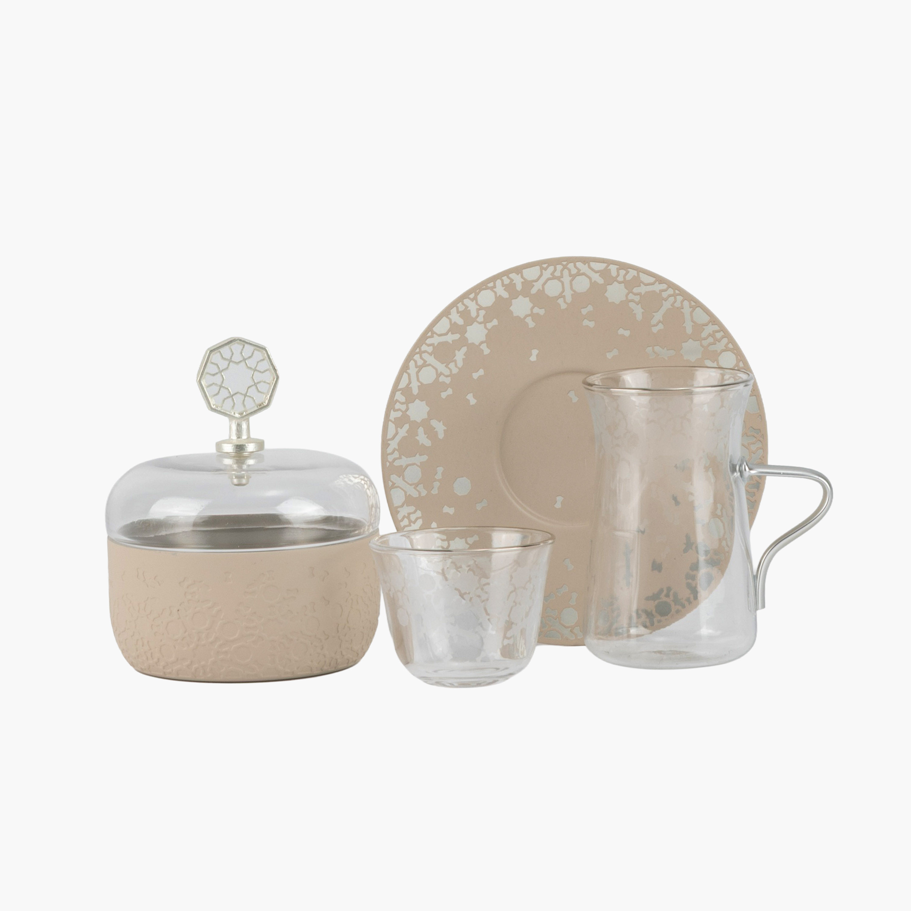 Patterned Glass Tea Cup Set-household-dining-teaandcoffee-teaandcoffeesets-image-3
