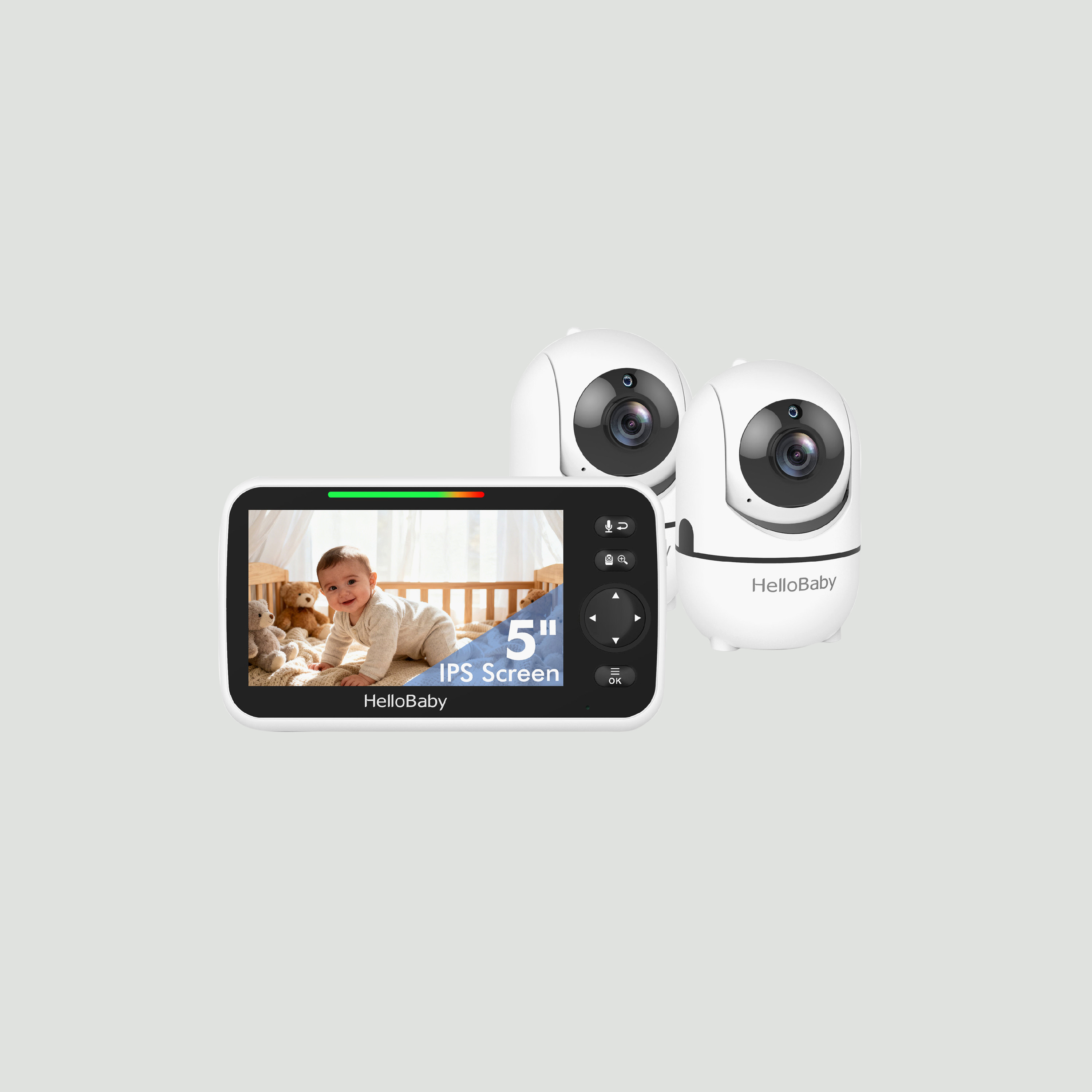 Hellobaby 5-Inch LCD Night Vision Dual Camera Monitor with Remote Pan & Tilt & Zoom - 1000 ft-baby-healthandsafety-babymonitors-image-1