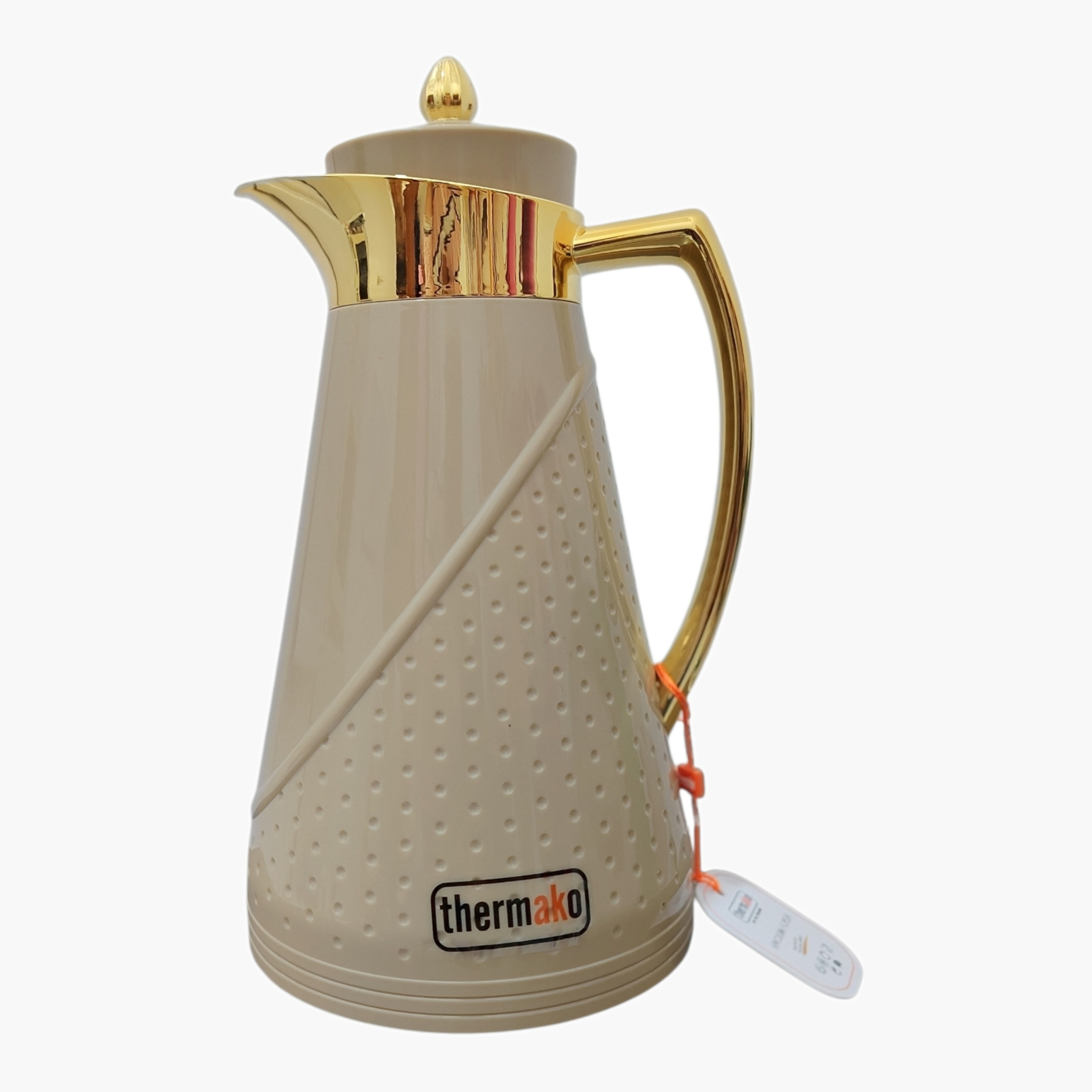 إبريق حراري أبيض وذهبي-household-dining-teaandcoffee-vacuumflaskscoffeeandteapots-image-1