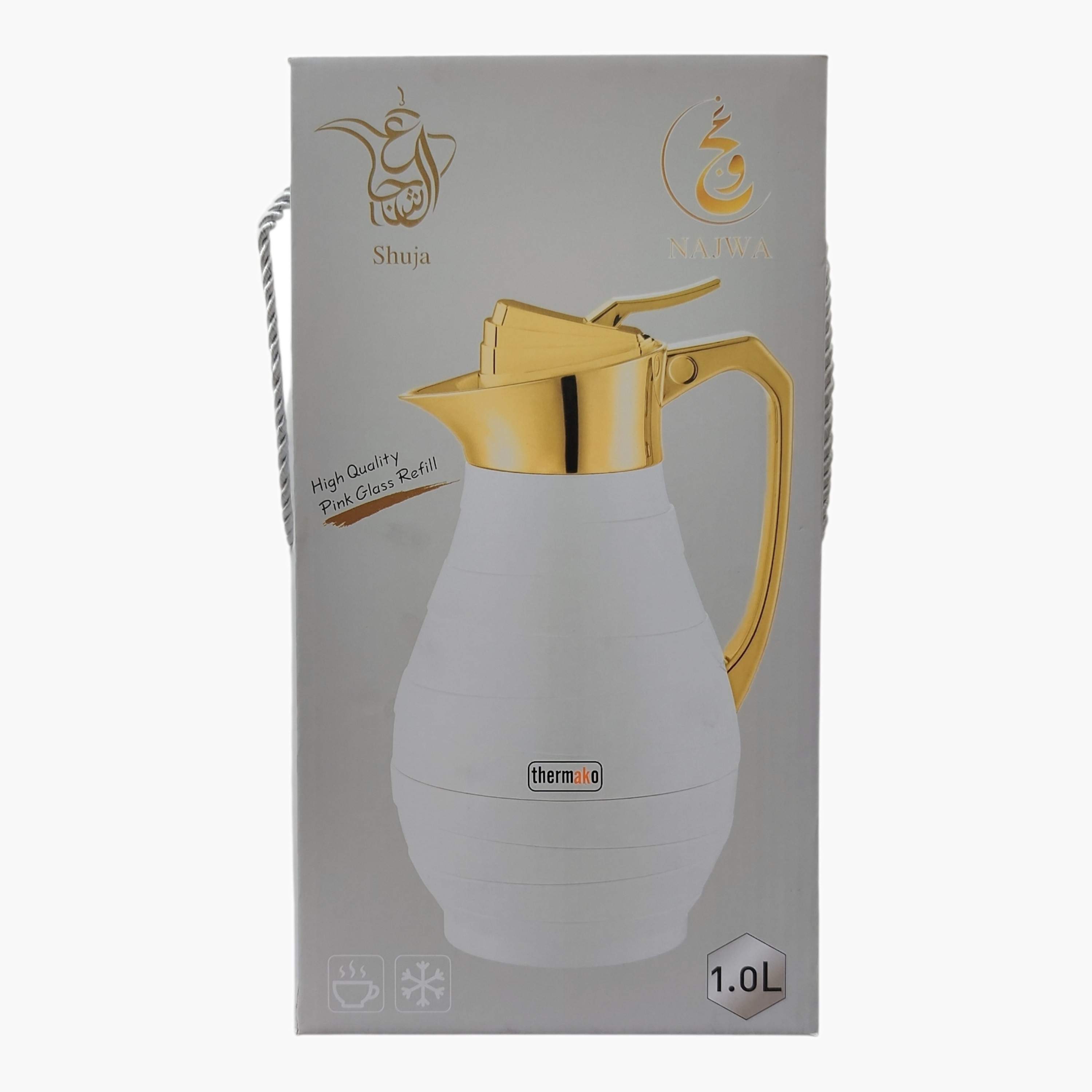 إبريق حراري أبيض وذهبي-household-dining-teaandcoffee-vacuumflaskscoffeeandteapots-image-2