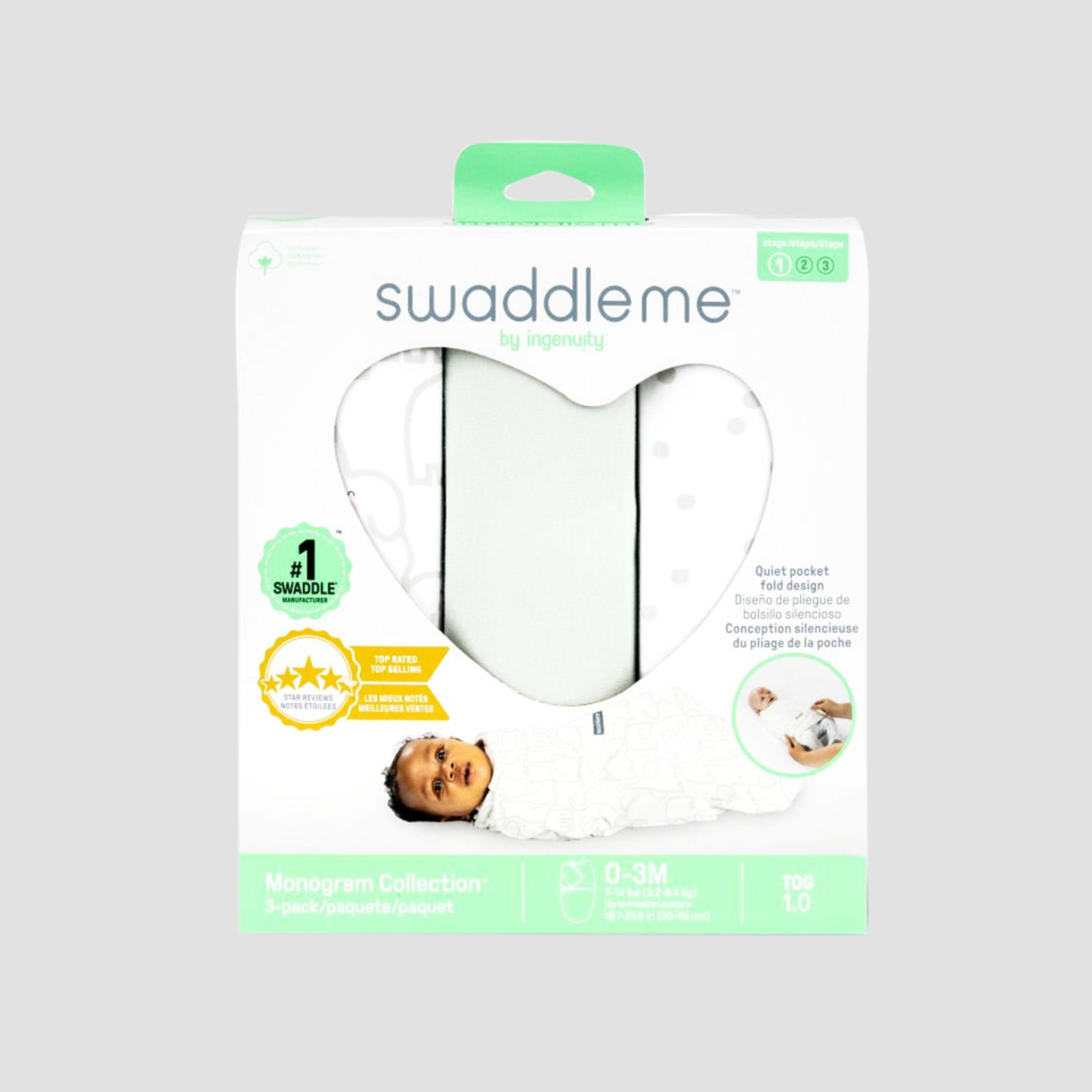طقم قماط 3 قطع سوادل مي بتصميم مونوغرام لعمر 0-3 أشهر من إنجينويتي-baby-nursery-blanketsandswaddles-swaddlesandsleepingbags-image-8