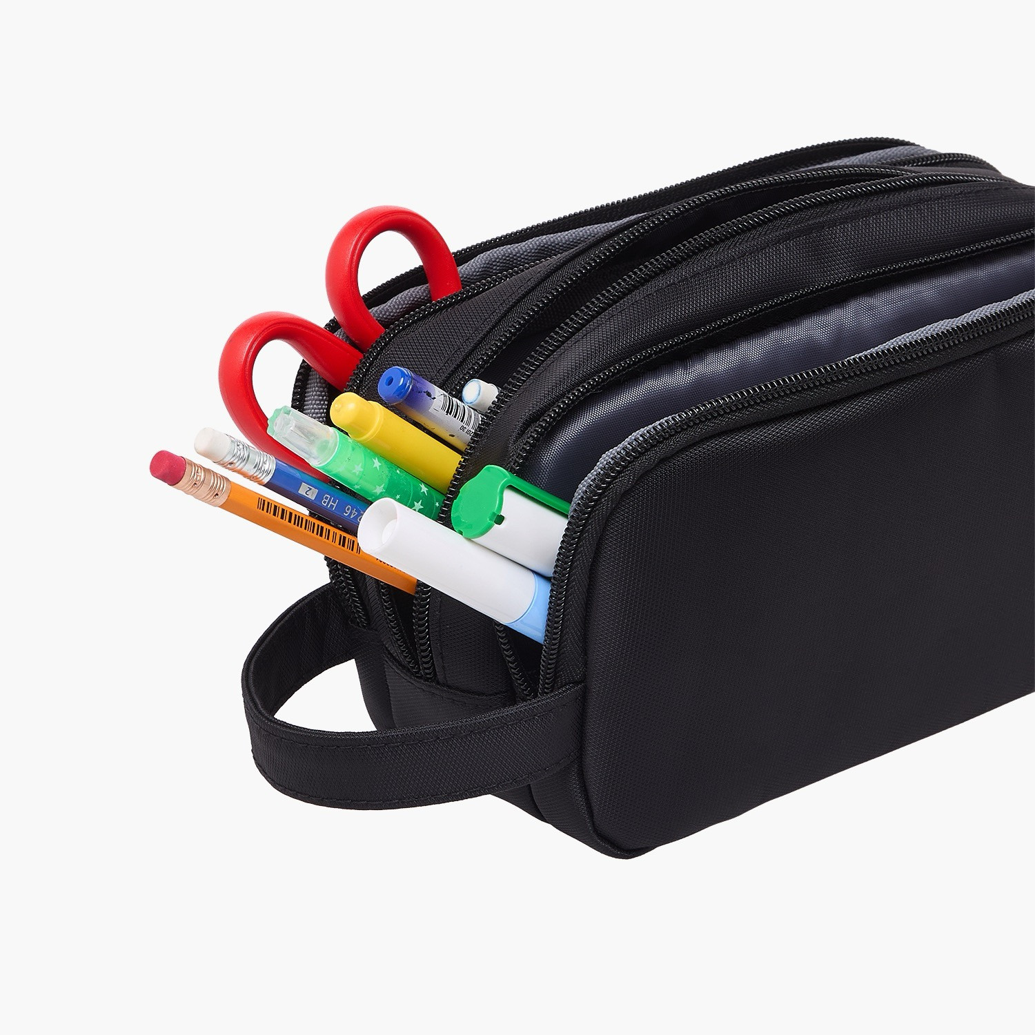 مقلمة سادة 3 أقسام-school-stationery-pencilcases-image-6