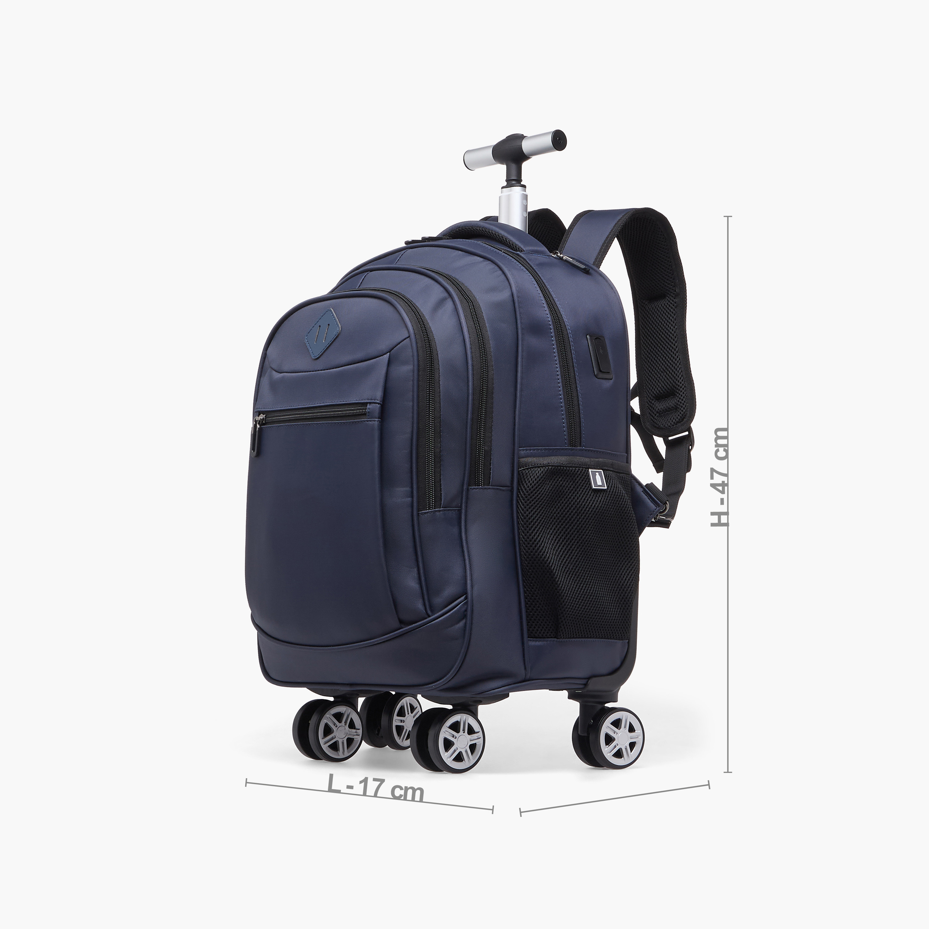 شنطة ظهر ترولي سادة بمقبض قابل للسحب للأولاد بعمر 2-5 سنوات - 18.5 بوصة-school-bagsandbackpacks-trolleybags-image-10