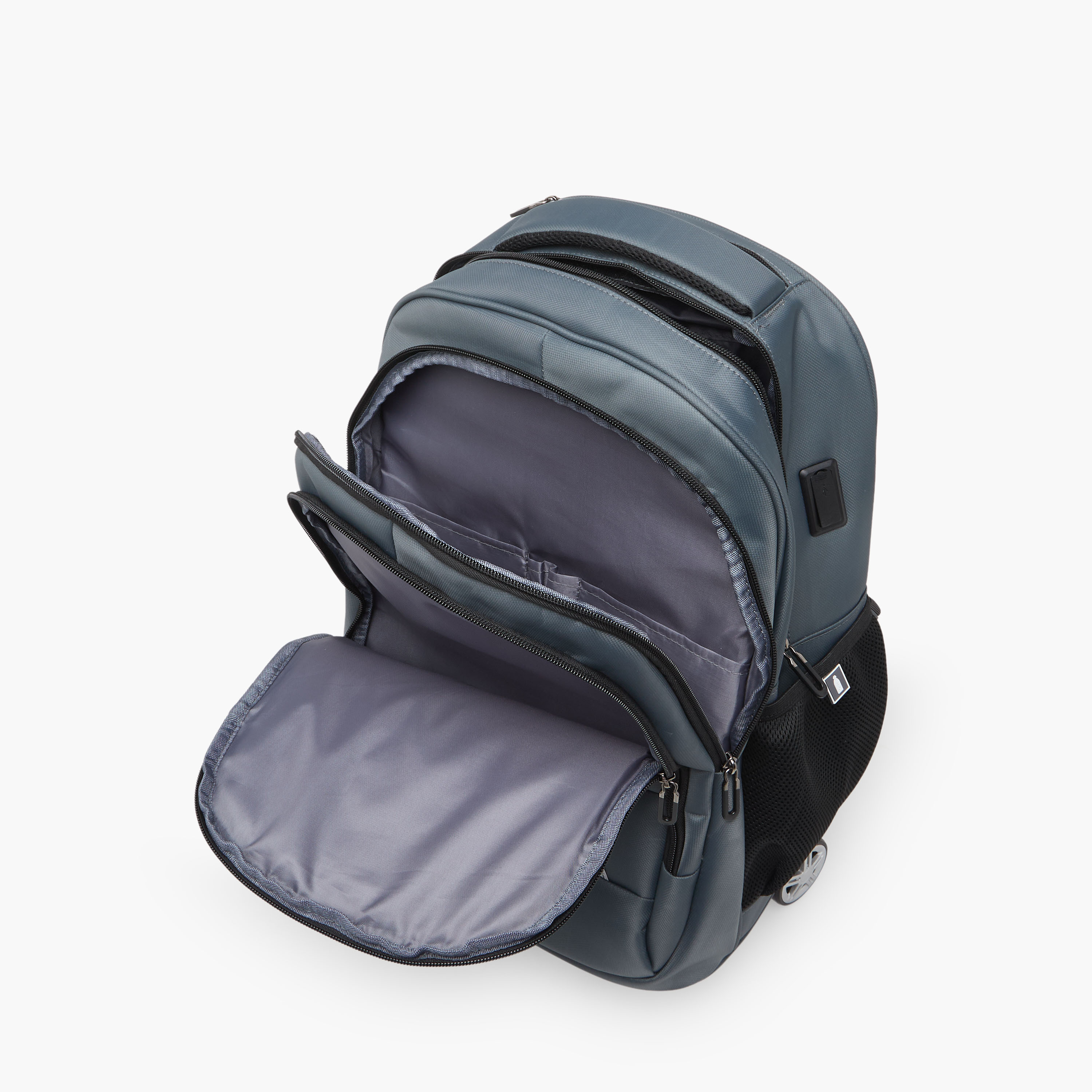 شنطة ظهر ترولي سادة بمقبض سحب للأولاد من 8 - 13 سنة - 18 بوصة-school-bagsandbackpacks-trolleybags-image-9