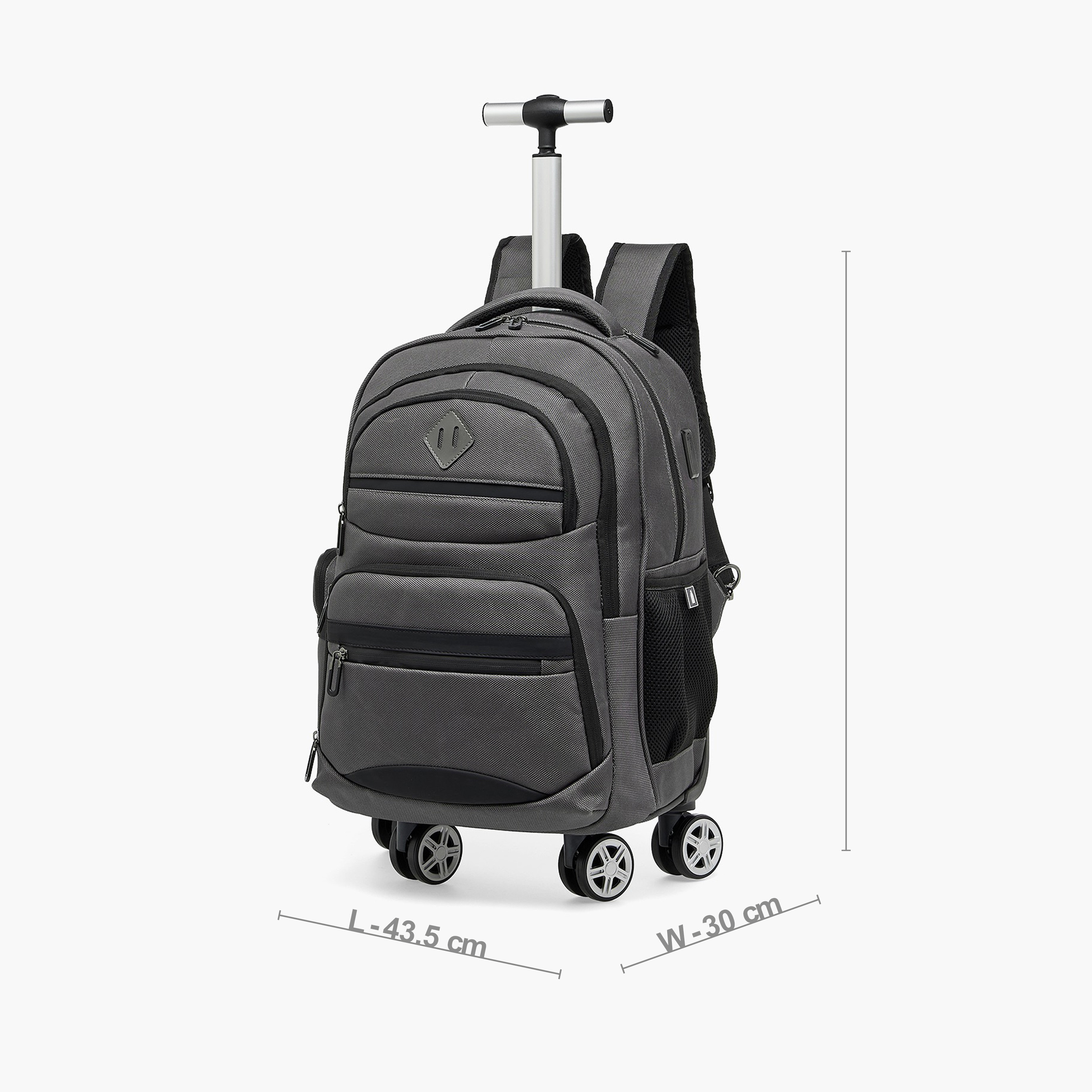 شنطة ظهر ترولي سادة للأولاد 8-13 سنة مع مقبض قابل للسحب - 18 بوصة-school-bagsandbackpacks-trolleybags-image-9