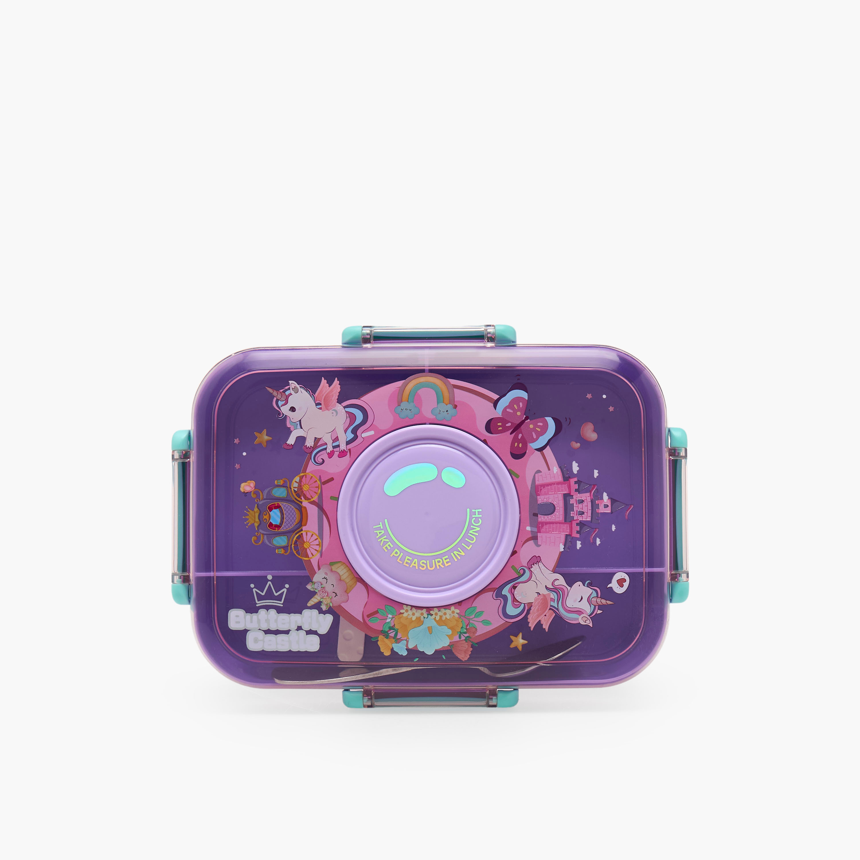 Unicorn Print Lunch Box for Girls with 4 Compartments-school-lunchessentials-lunchboxes-image-4