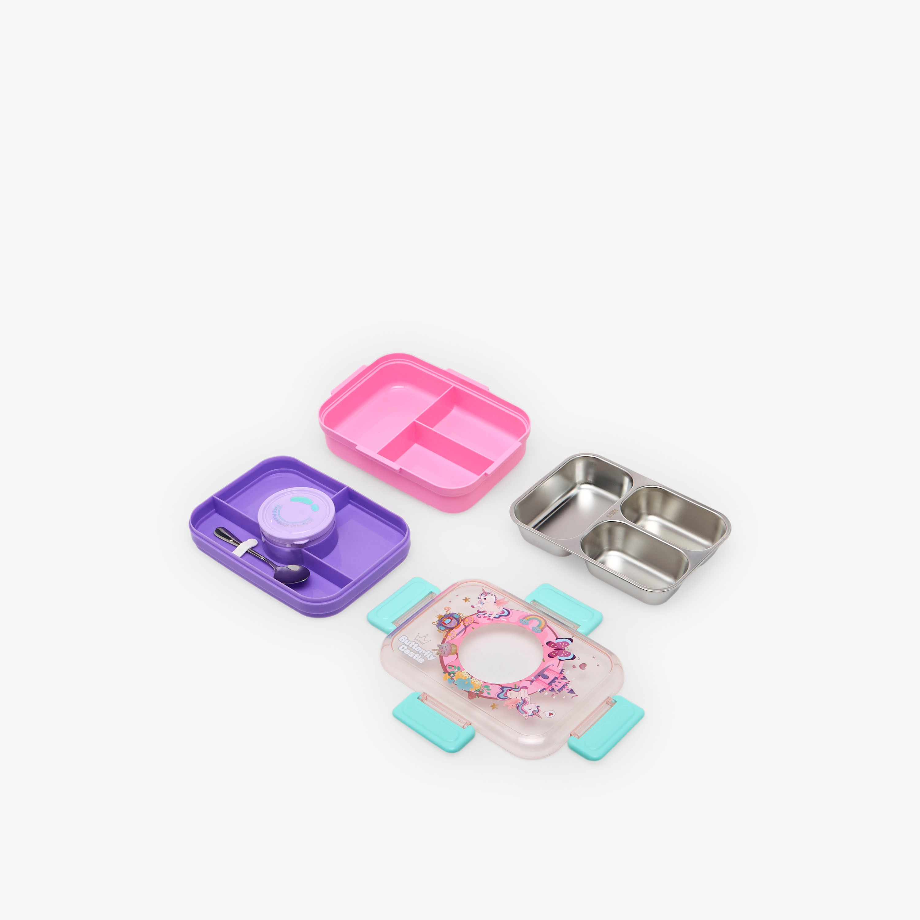 Unicorn Print Lunch Box for Girls with 4 Compartments-school-lunchessentials-lunchboxes-image-5