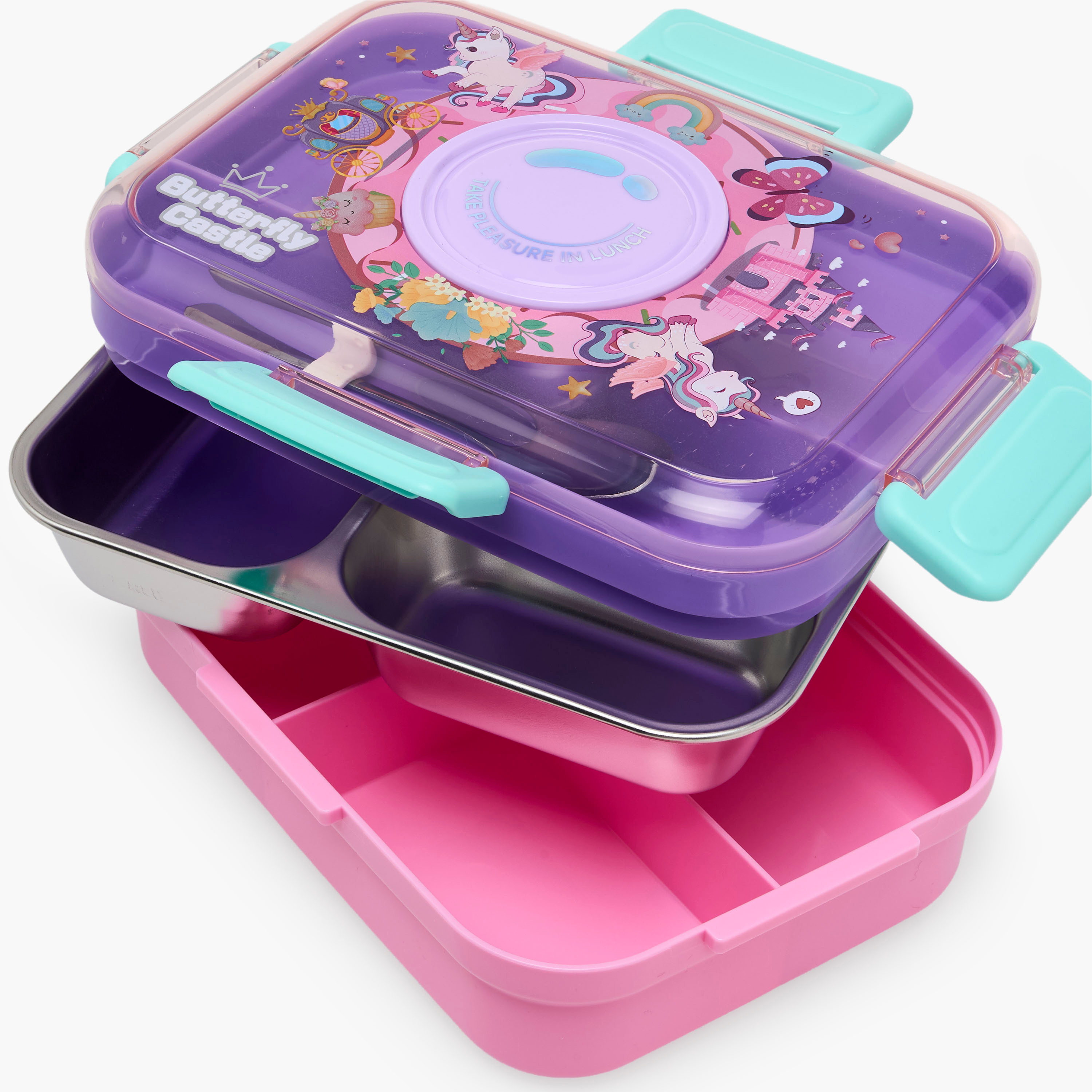 Unicorn Print Lunch Box for Girls with 4 Compartments-school-lunchessentials-lunchboxes-image-6