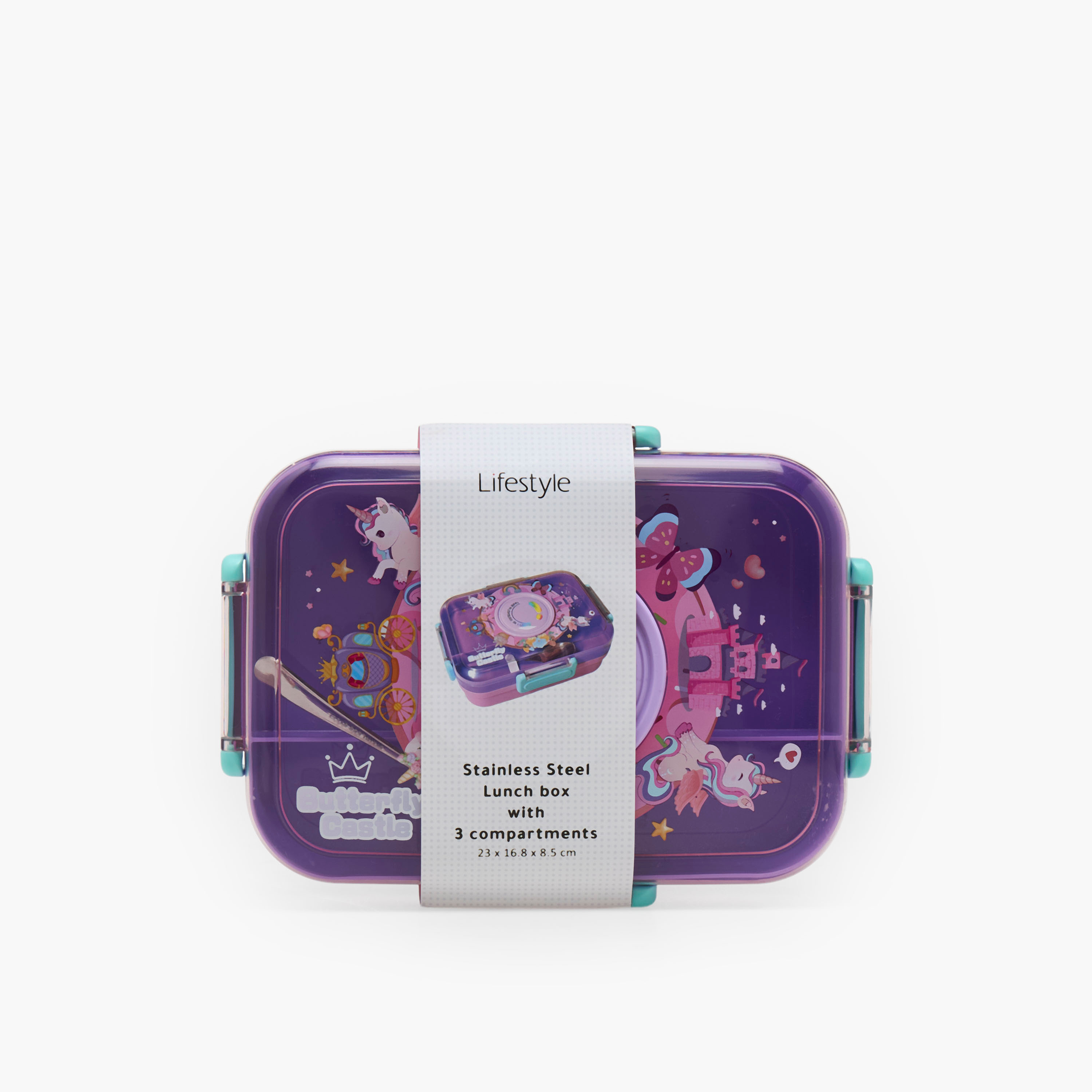 Unicorn Print Lunch Box for Girls with 4 Compartments-school-lunchessentials-lunchboxes-image-9