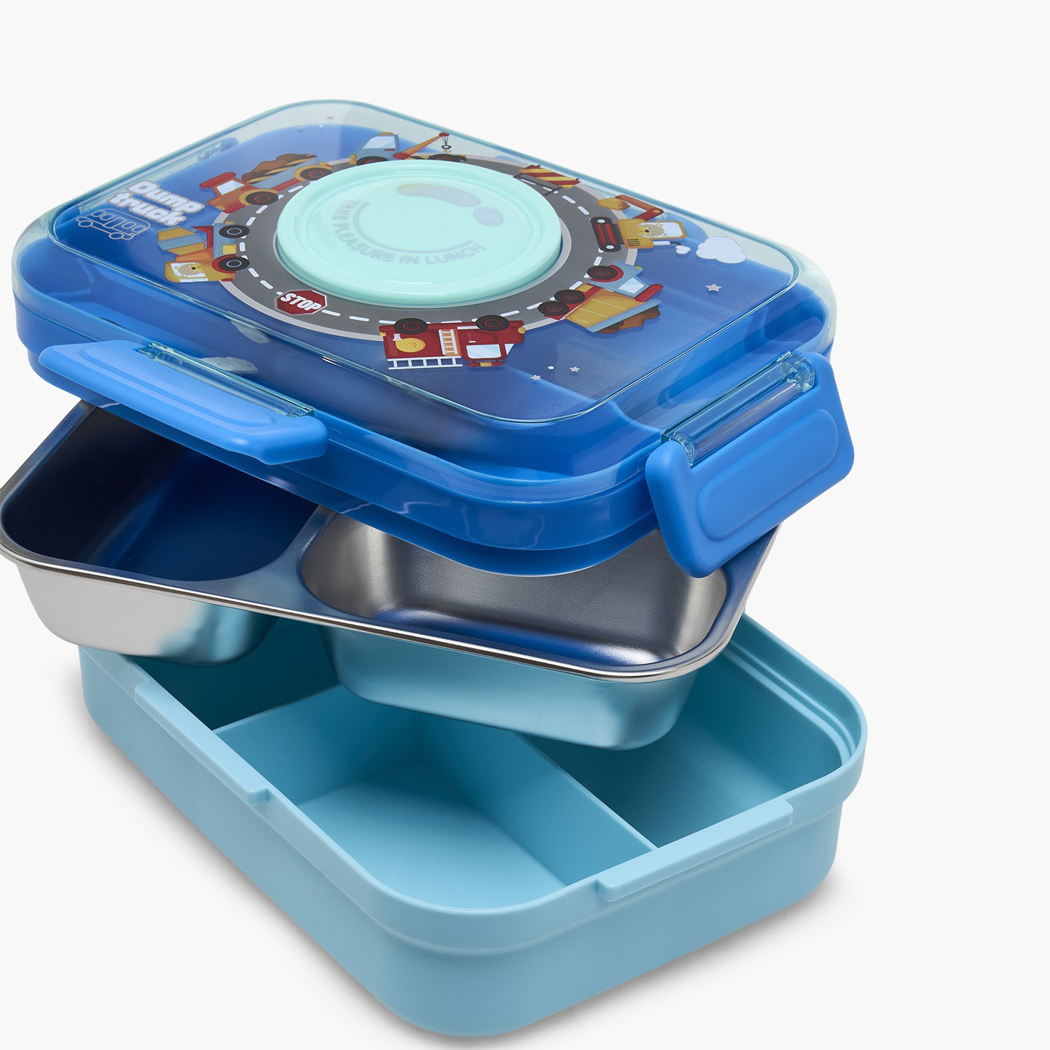 صندوق غداء بطبعة مركبات للبنات مع 4 تقسيمات-school-lunchessentials-lunchboxes-image-6
