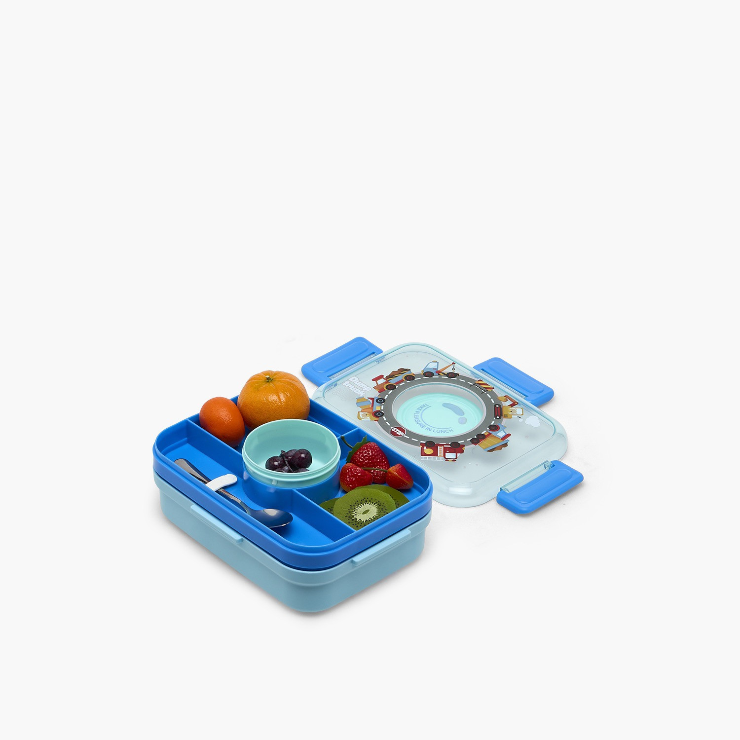 صندوق غداء بطبعة مركبات للبنات مع 4 تقسيمات-school-lunchessentials-lunchboxes-image-7