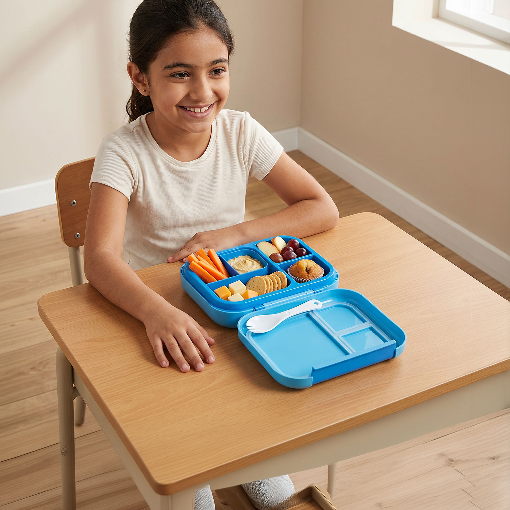 Space Print Bento Lunch Box for Kids with Compartments - 1.2 L-school-lunchessentials-lunchboxes-image-3