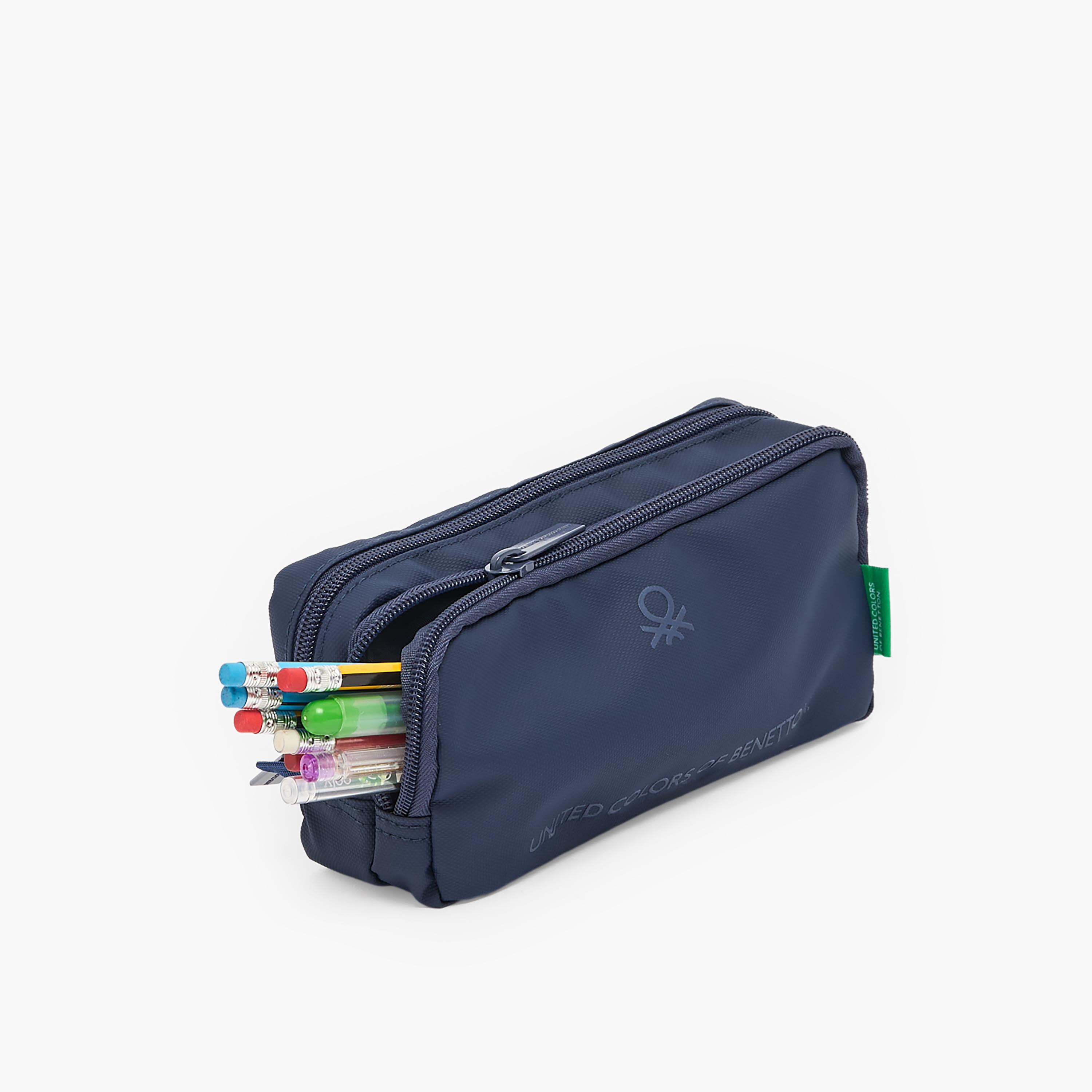 مقلمة قسمين بطبعة شعار من يونايتد كولورز أوف بينيتون-school-stationery-pencilcases-image-5